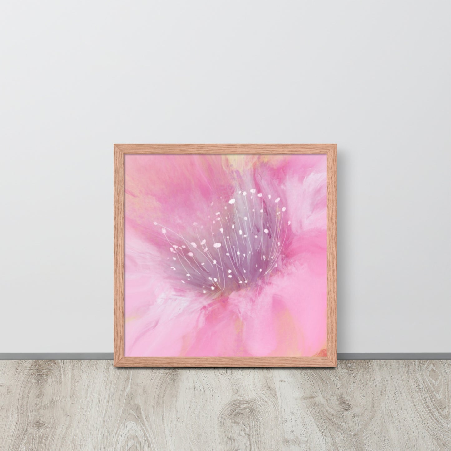 Pink Flower Impression Wall Art | Blush Floral Print for Bedroom, Nursery & Living Room