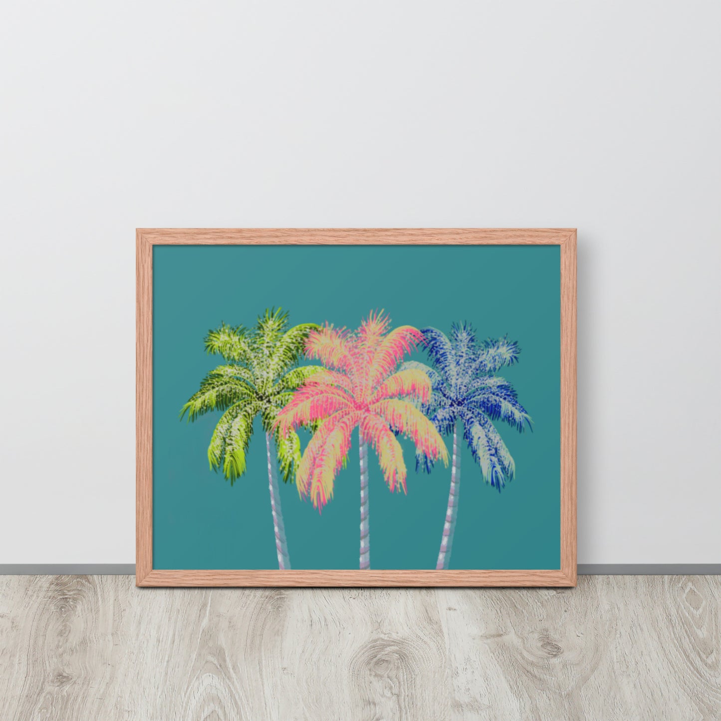 Tropical Palm Tree Wall Art | Vibrant Coastal Print – Framed or Unframed