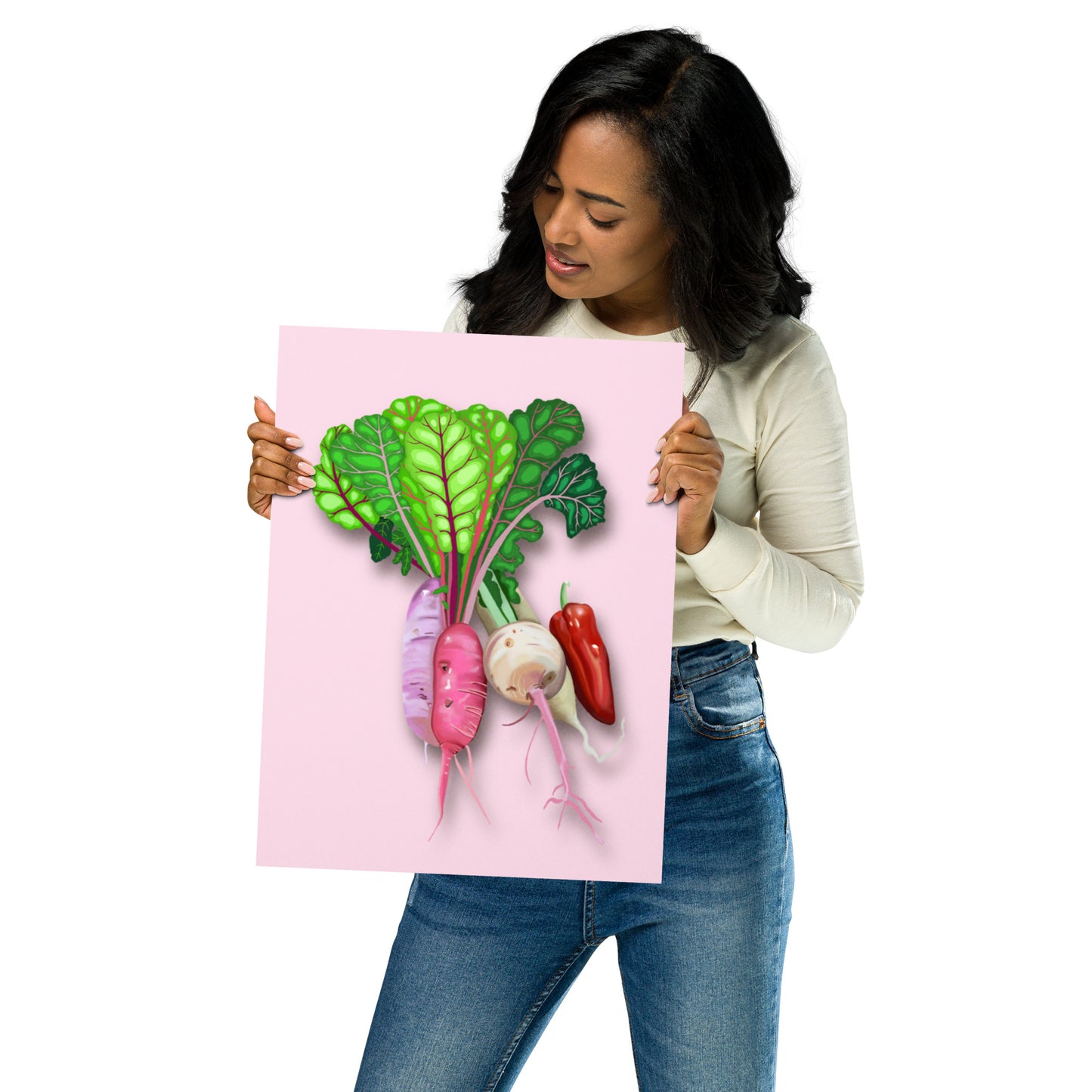 Vegetable Harvest Wall Art | Hand-Painted Botanical Print | Kitchen & Dining Décor