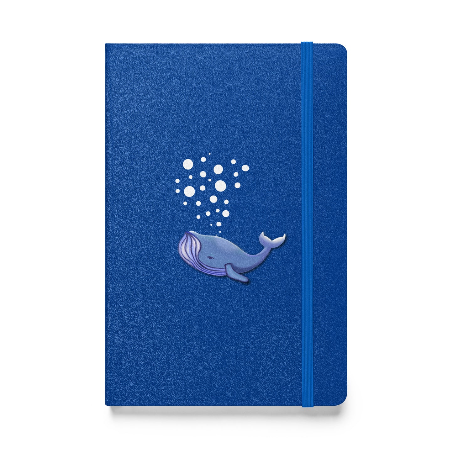 Blue Whale Hardcover Notebook - Hand-Painted Bubble Art for Journaling