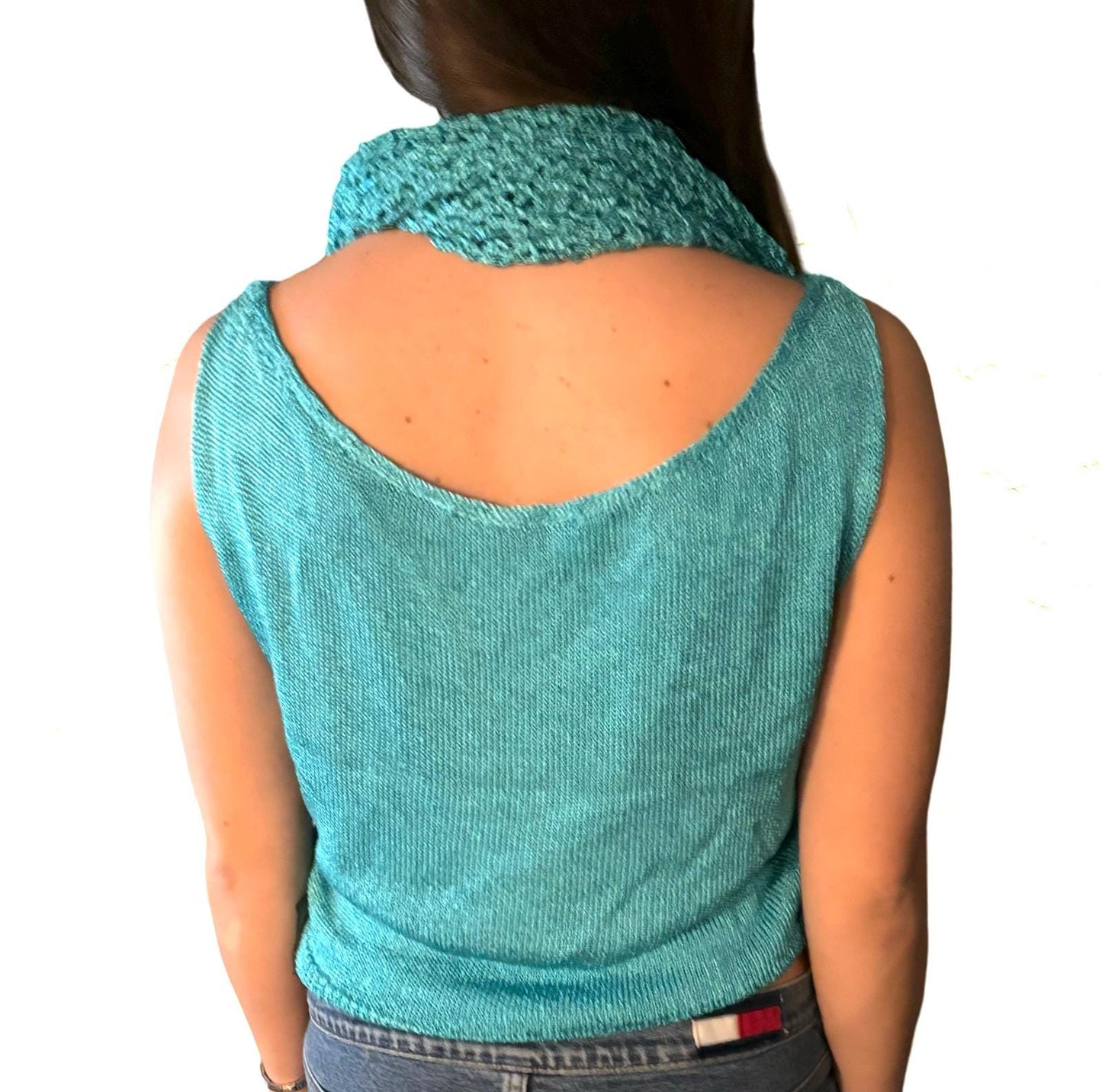Metallic Teal Shawl & Sweater Set | Handmade in Canada