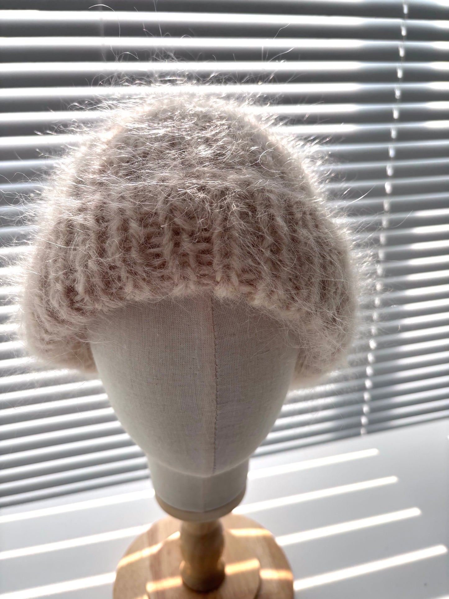Taupe Mohair Toque | Hand-Knit Luxury Winter Hat | Made in Canada