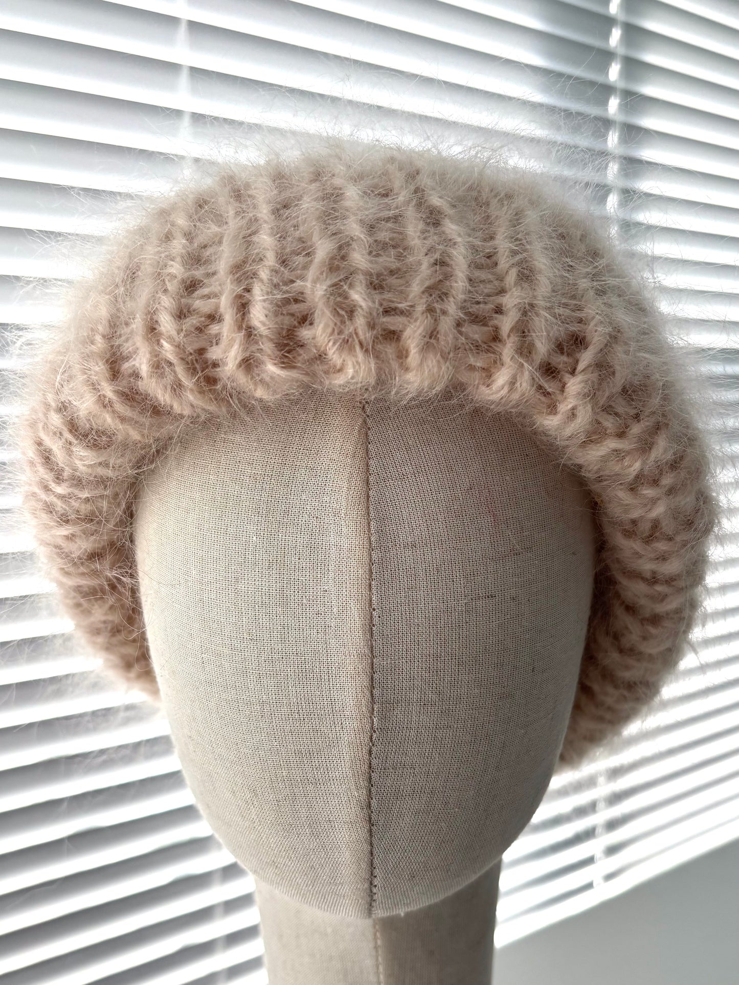 Taupe Mohair Toque | Hand-Knit Luxury Winter Hat | Made in Canada
