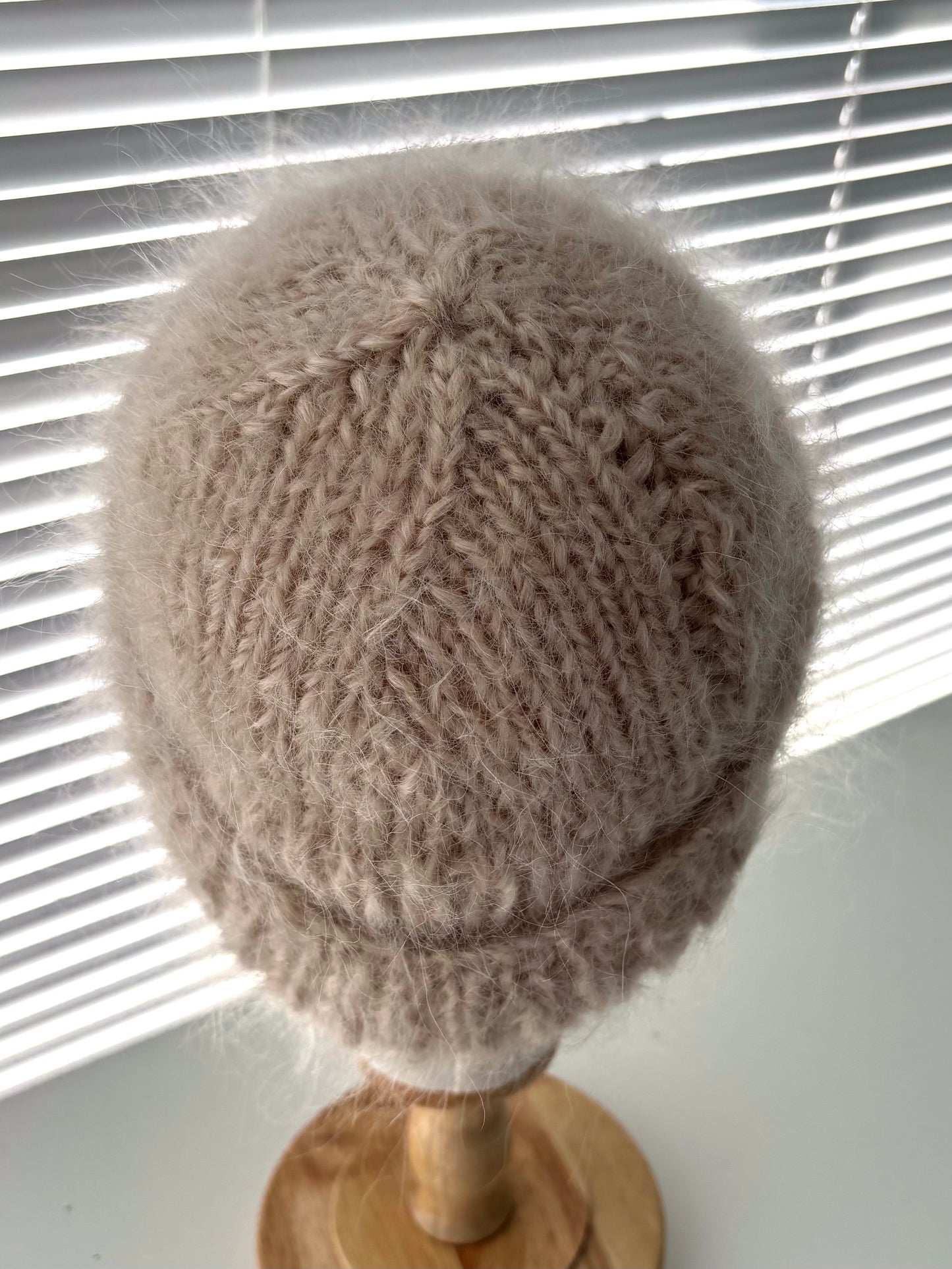 Taupe Mohair Toque | Hand-Knit Luxury Winter Hat | Made in Canada