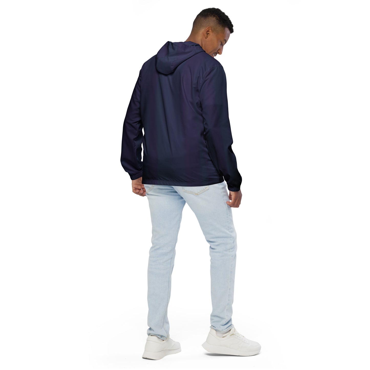 Purple Water-Resistant Windbreaker: Men's Lightweight Mesh-Lined Jacket