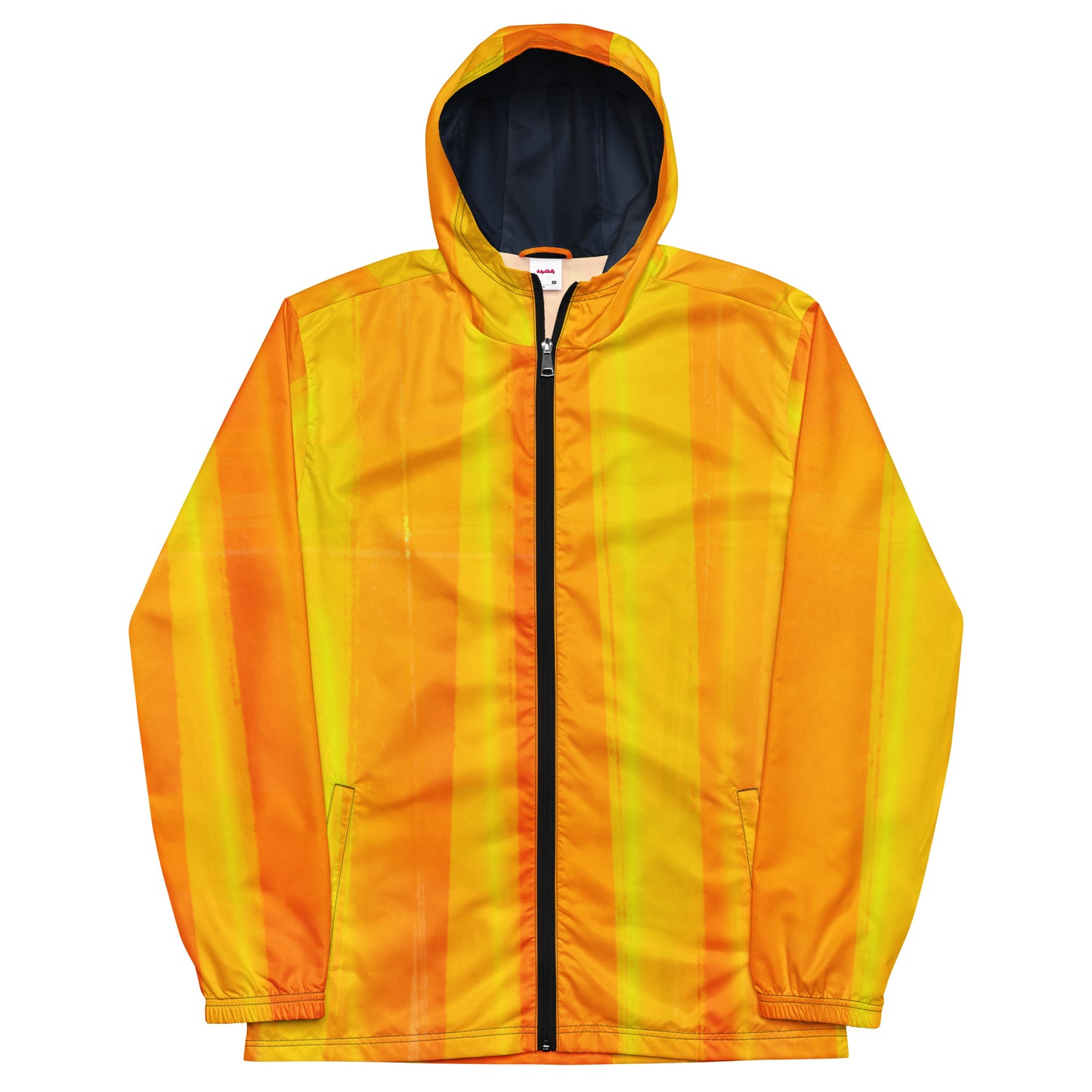 Yellow and Indigo Water-Resistant Windbreaker: Men's Lightweight Mesh-Lined Jacket