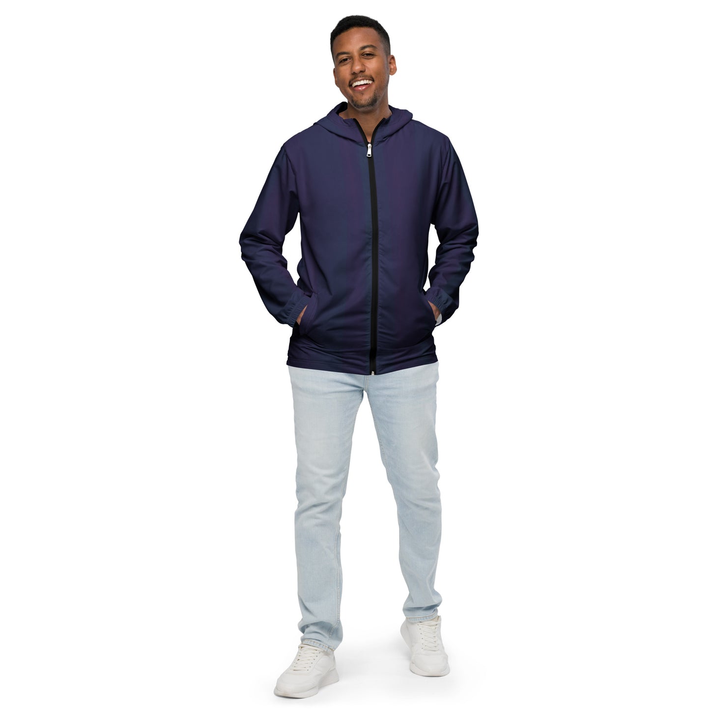 Purple Water-Resistant Windbreaker: Men's Lightweight Mesh-Lined Jacket