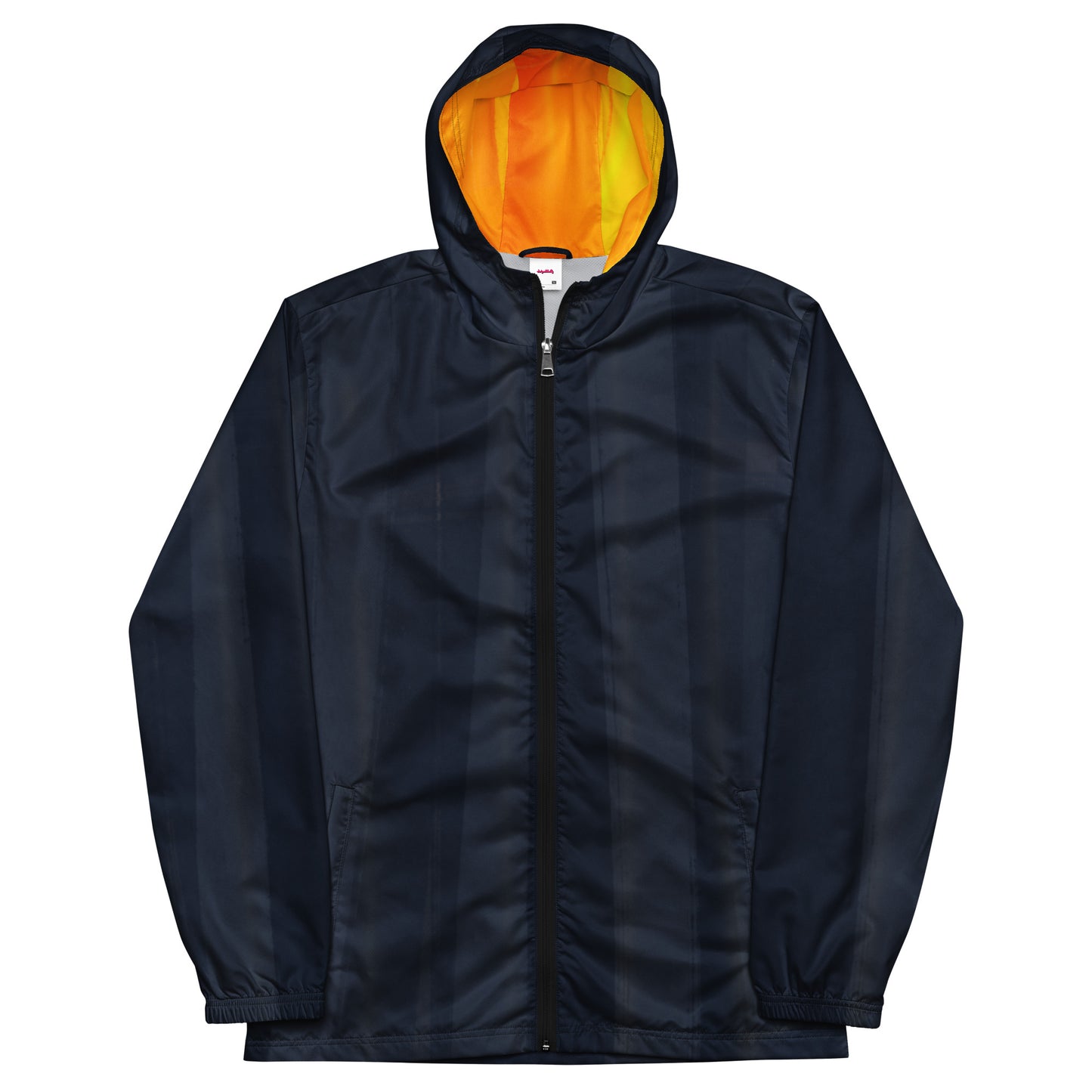 Indigo and Yellow Water-Resistant Windbreaker: Men's Lightweight Mesh-Lined Jacket