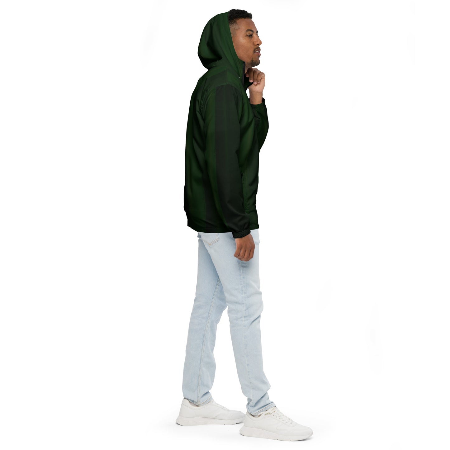 Dark Green Water-Resistant Windbreaker: Men's Lightweight Mesh-Lined Jacket