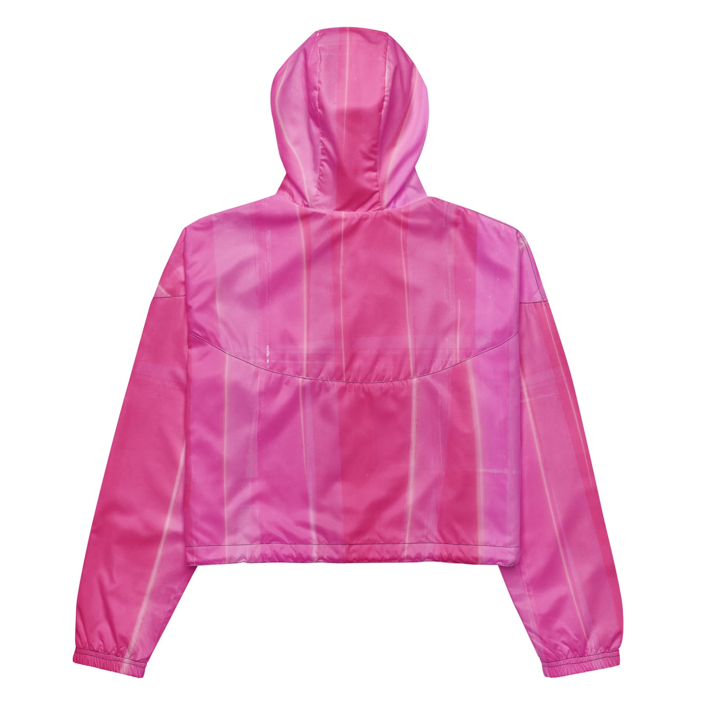 Pink Cropped Windbreaker Hoodie – Women's Water-Resistant Outdoor Jacket