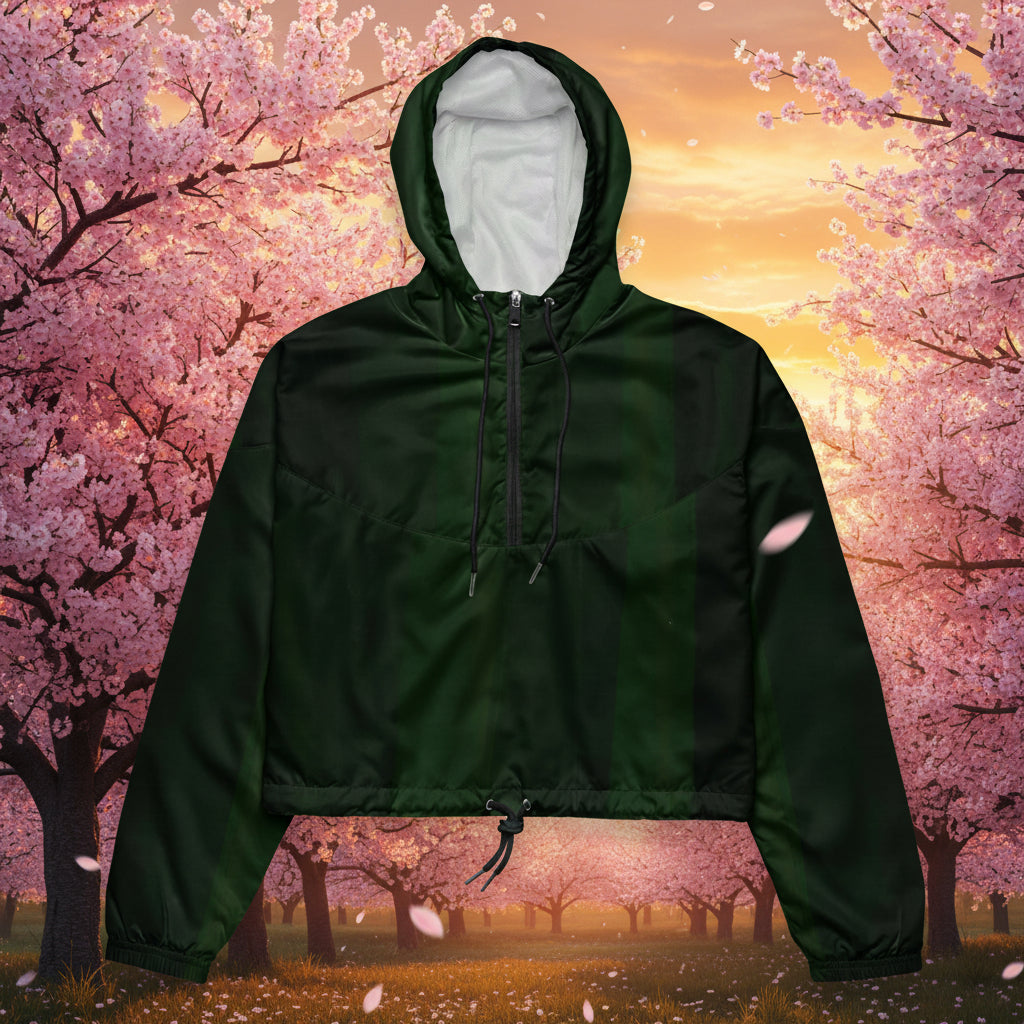 Green hooded jacket on a white background