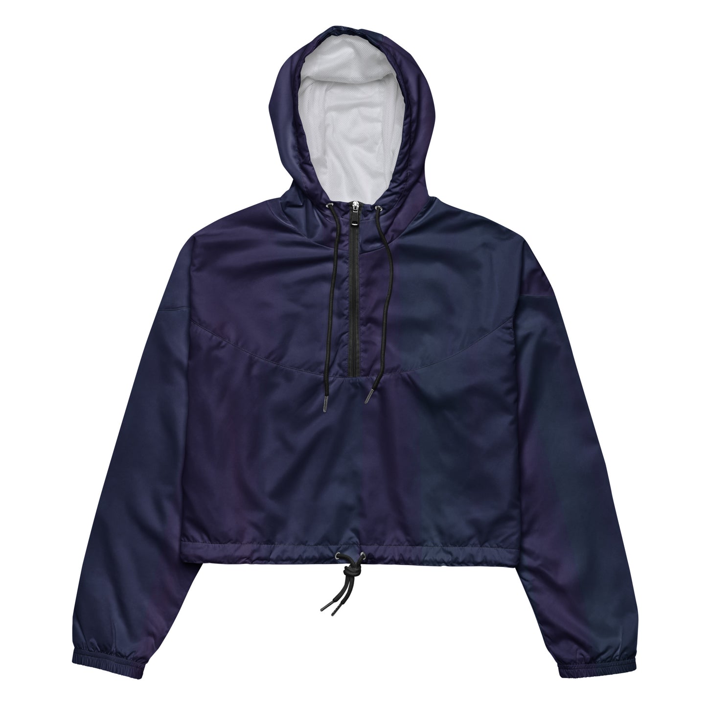 Purple Cropped Windbreaker Hoodie – Women's Water-Resistant Athletic Jacket