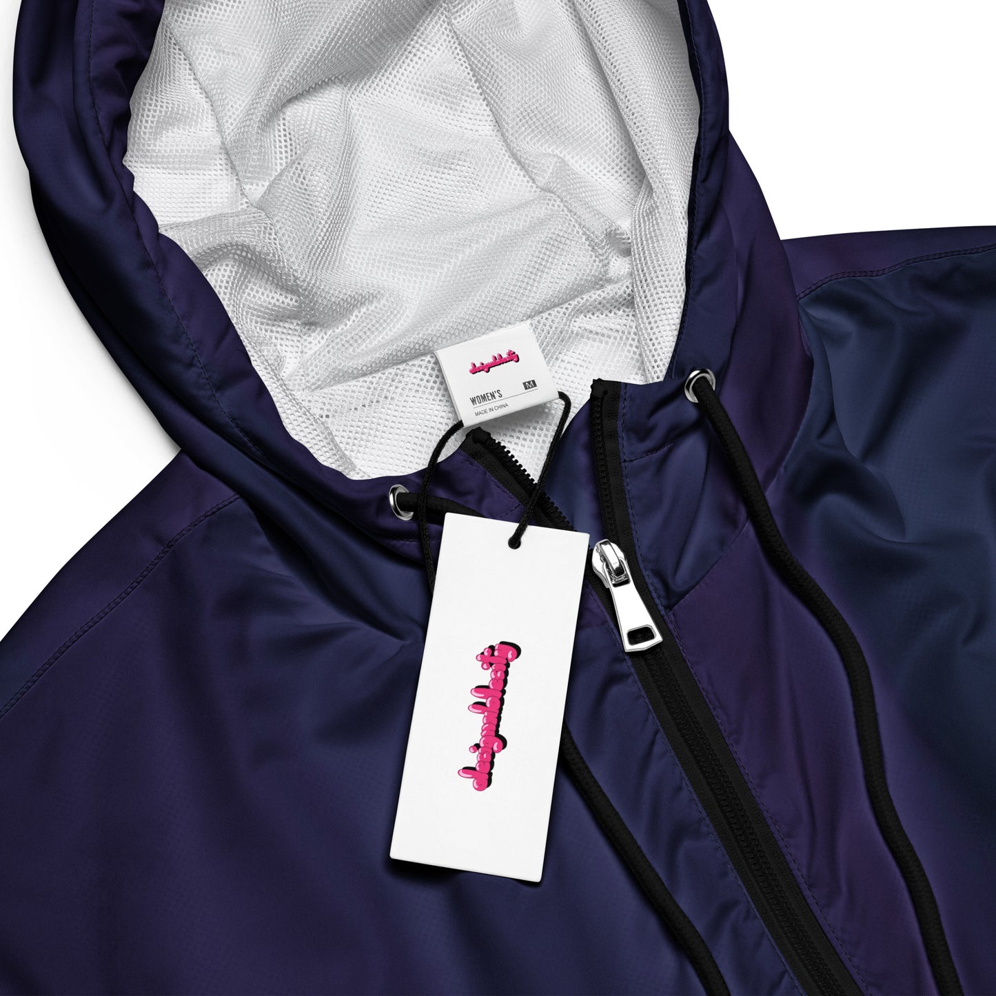 Purple Cropped Windbreaker Hoodie – Women's Water-Resistant Athletic Jacket