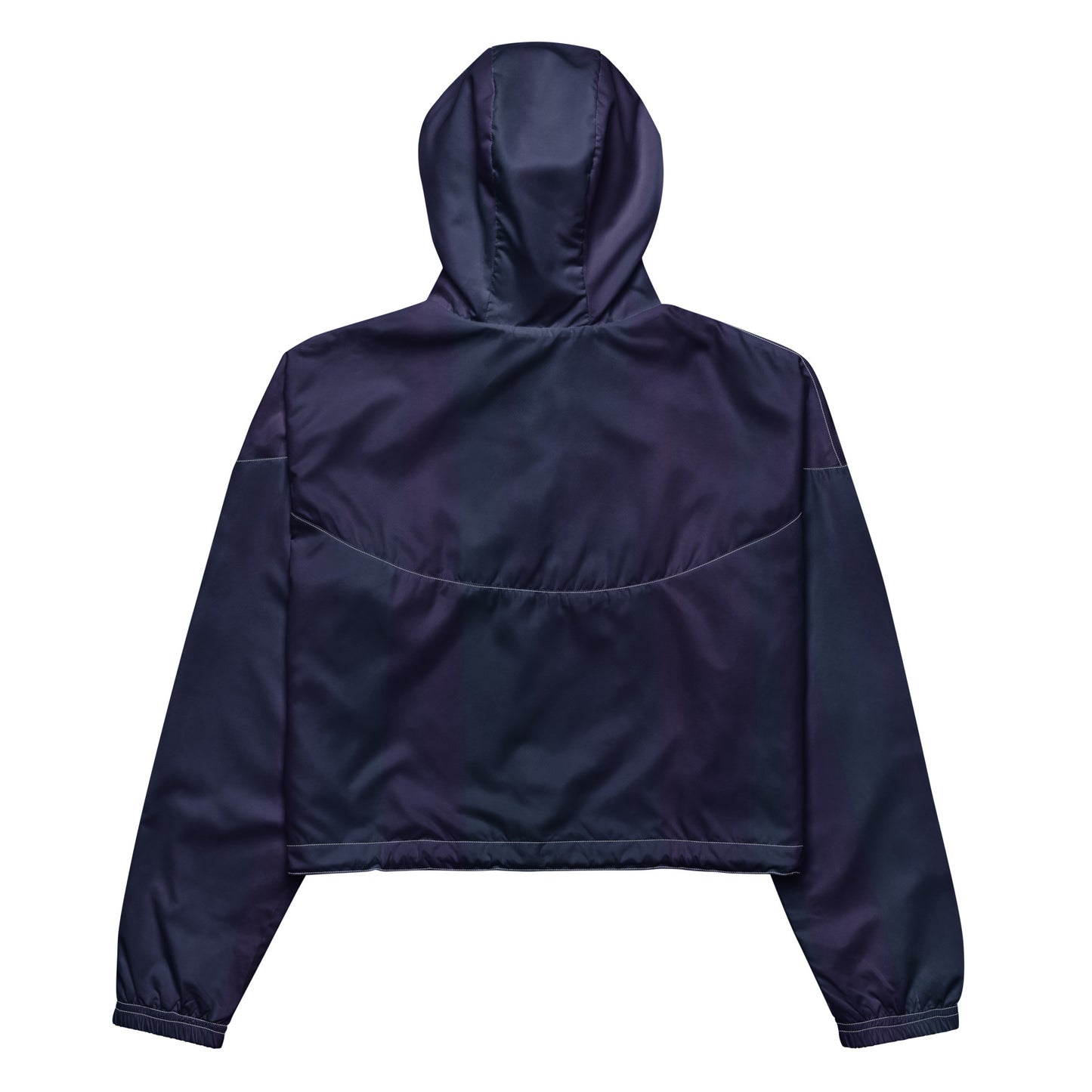 Purple Cropped Windbreaker Hoodie – Women's Water-Resistant Athletic Jacket