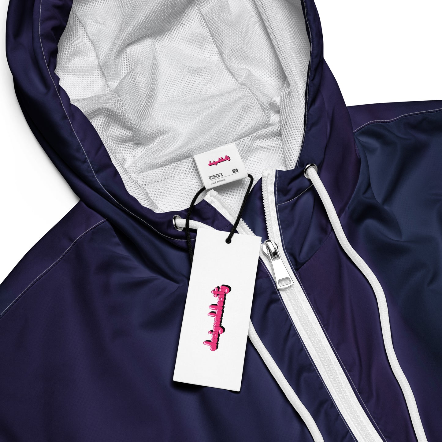Purple Cropped Windbreaker Hoodie – Women's Water-Resistant Athletic Jacket