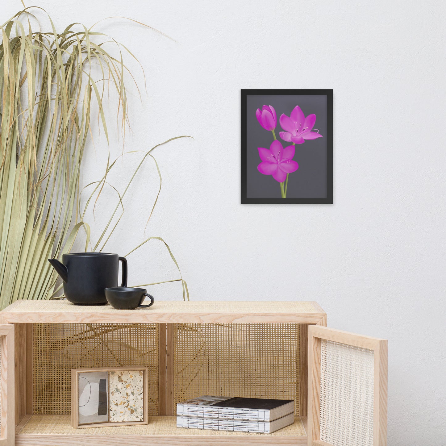 Pink Lily Art Print – Hand-Painted Botanical Illustration | Floral Wall Decor