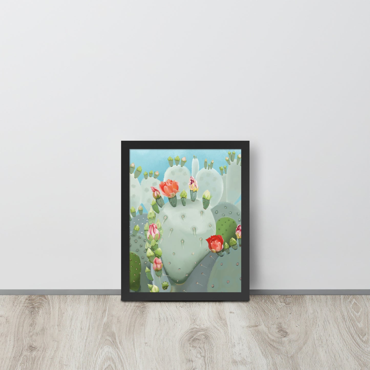 Prickly Pear Cactus Bloom Wall Art Print | Desert Botanical Decor