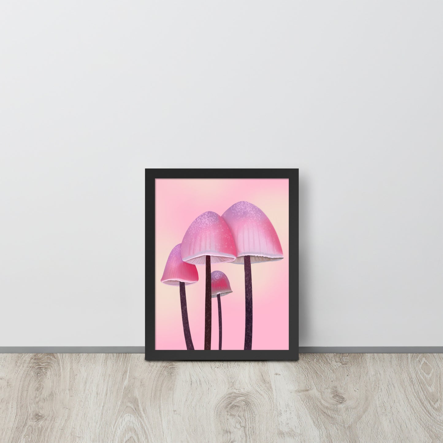 Pink Mushroom Wall Art | Whimsical Botanical Print