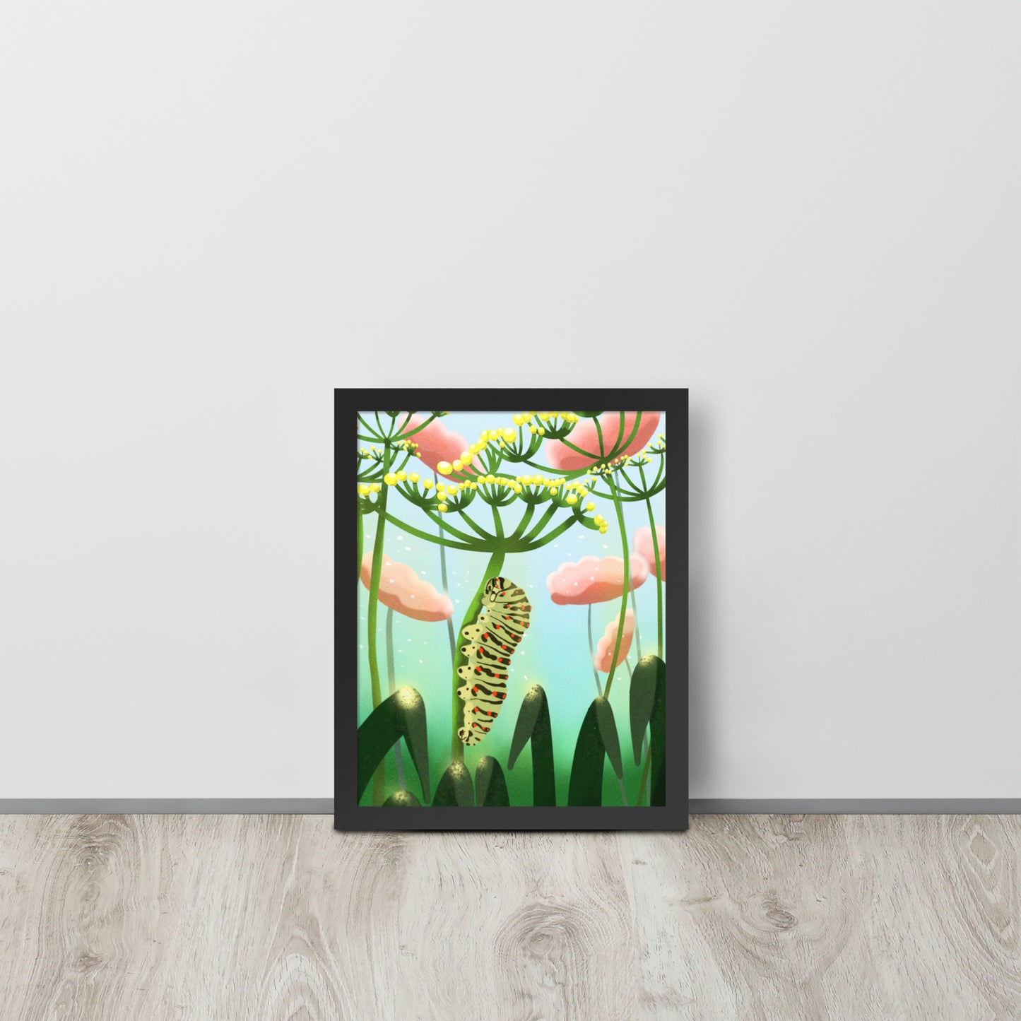 Caterpillar Art Print – Hand-Painted Botanical Wall Art | Nursery & Nature Decor