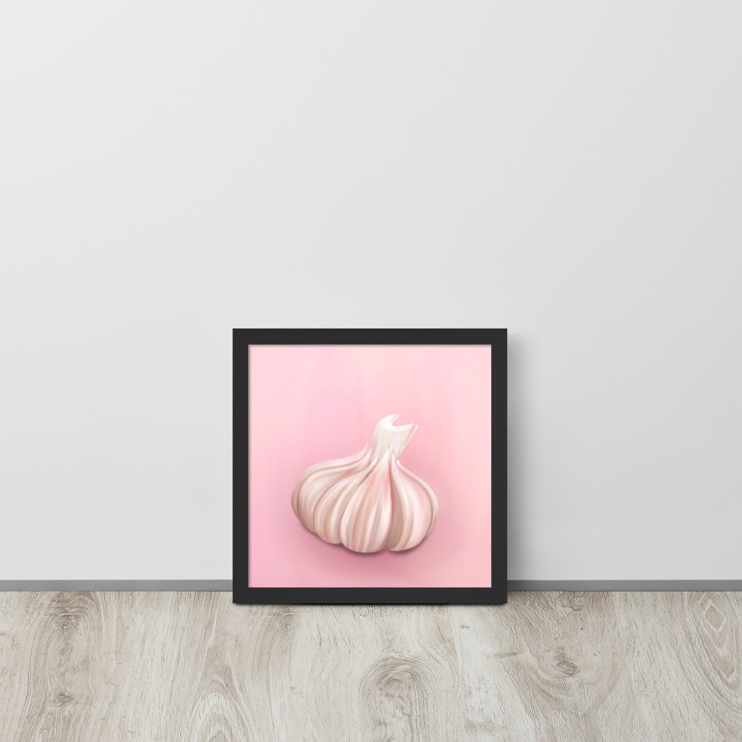 Pink Garlic Bulb Wall Art – Whimsical Kitchen Print