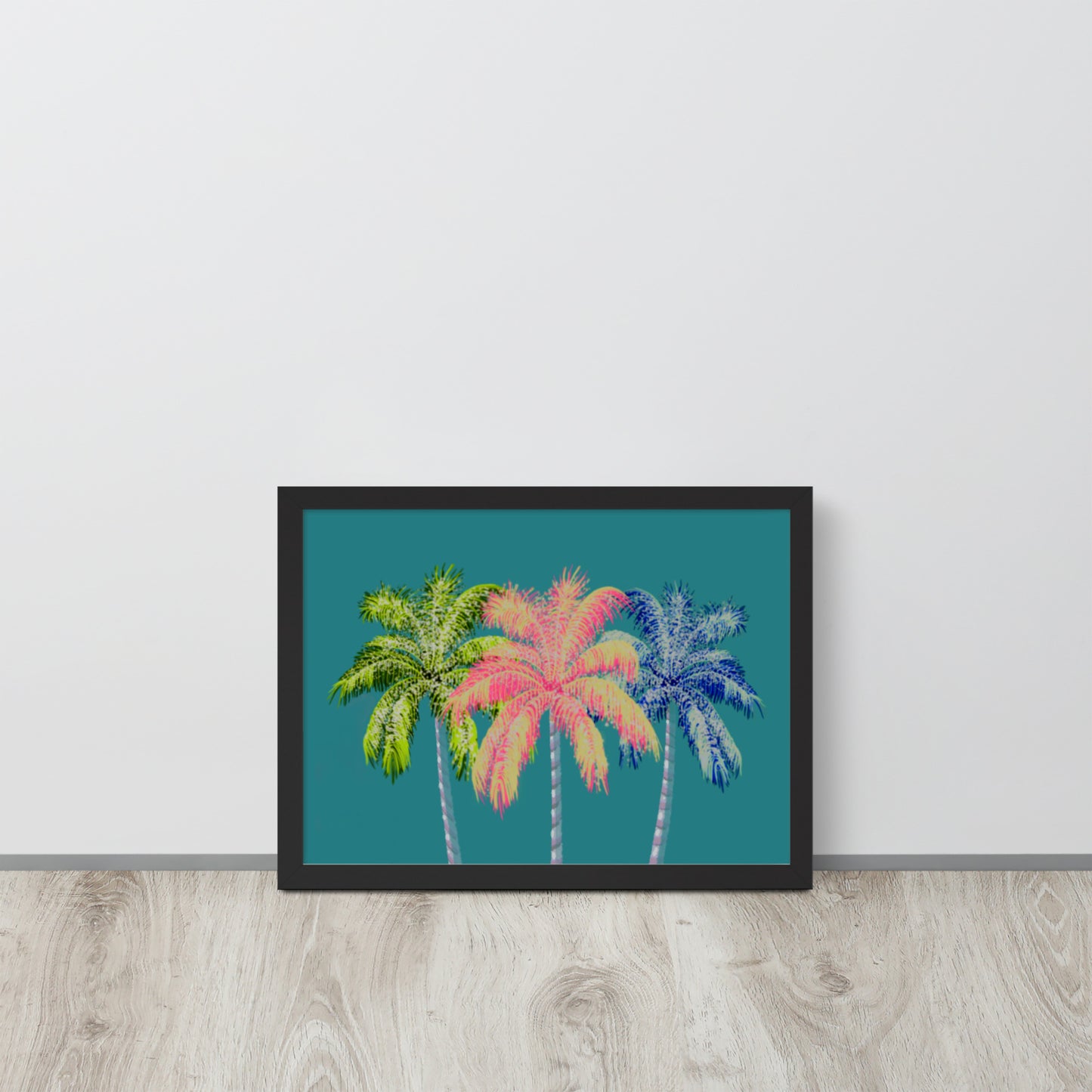 Tropical Palm Tree Wall Art | Vibrant Coastal Print – Framed or Unframed