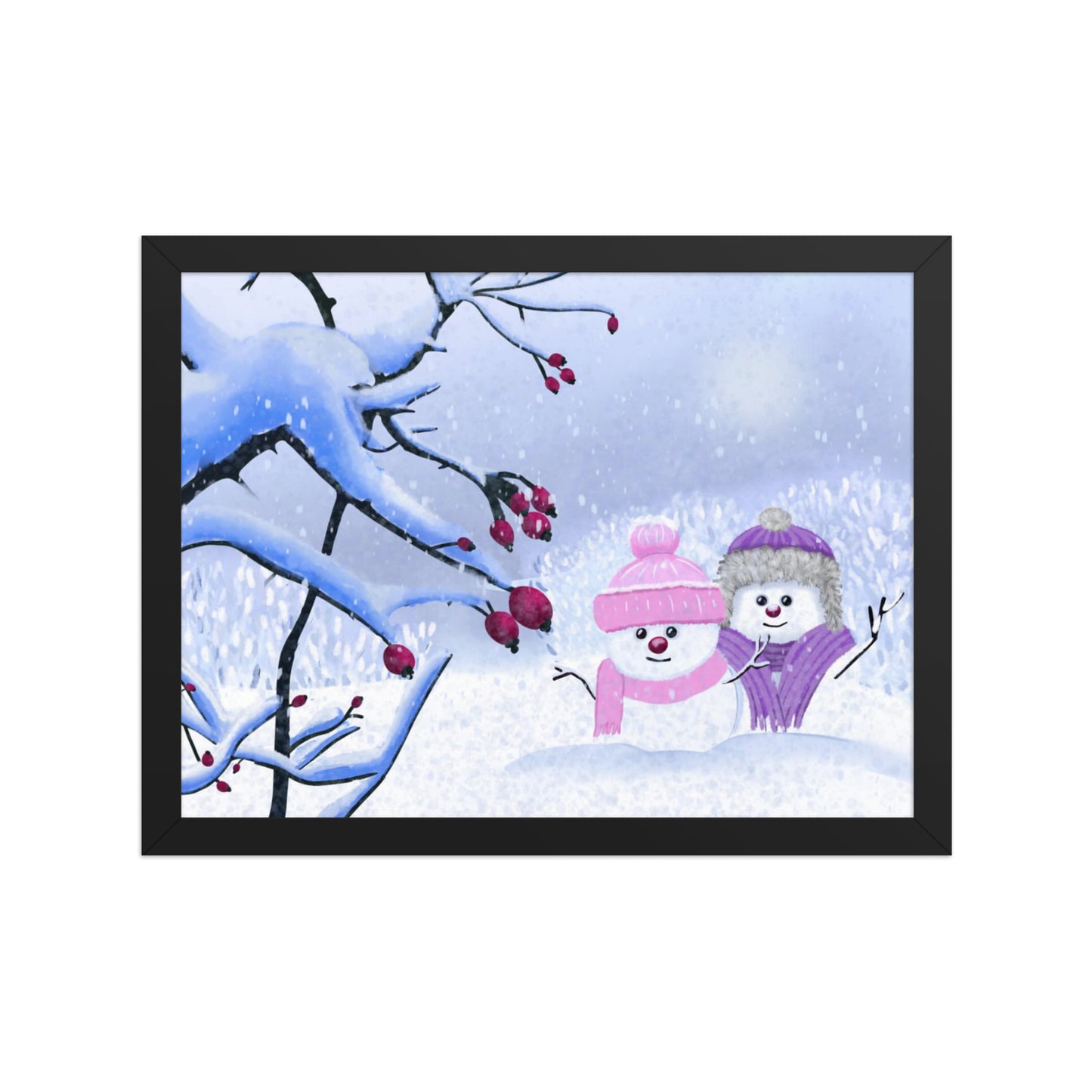 Snowman Winter Day Art Print: Whimsical Holiday Decor