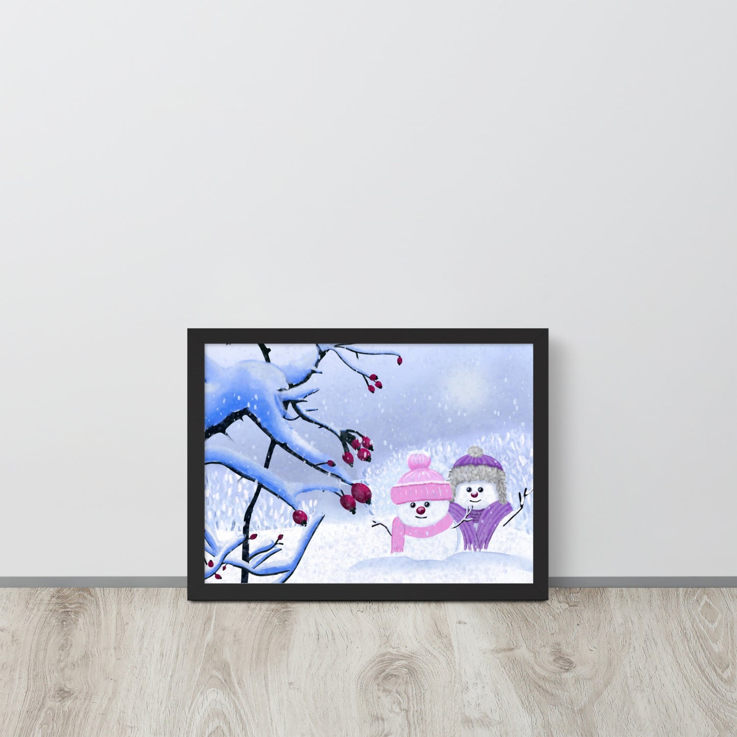 Snowman Winter Day Art Print: Whimsical Holiday Decor