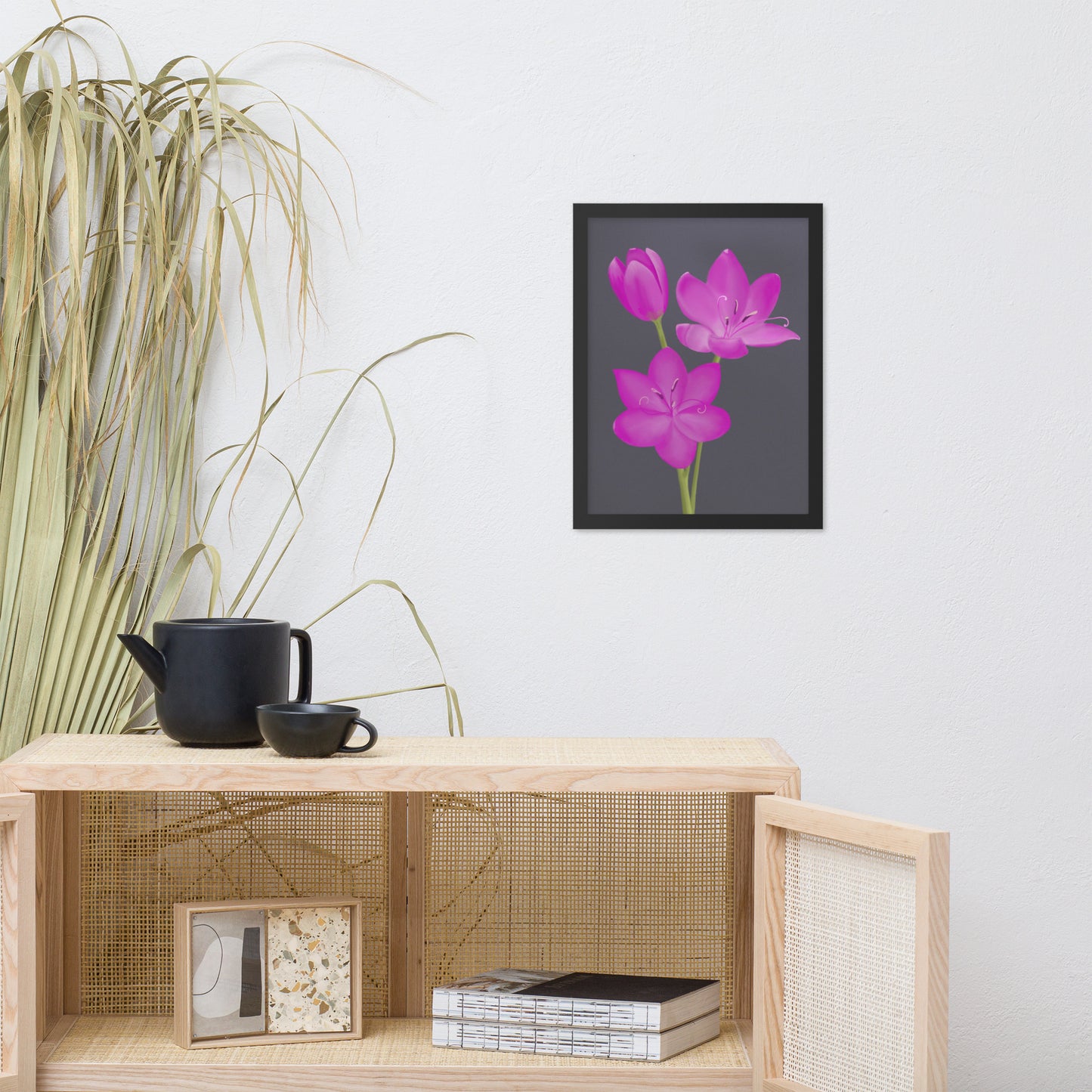 Pink Lily Art Print – Hand-Painted Botanical Illustration | Floral Wall Decor