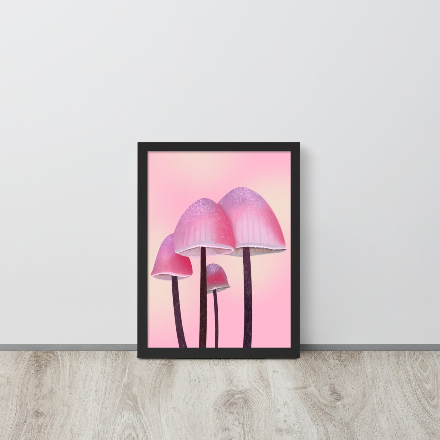 Pink Mushroom Wall Art | Whimsical Botanical Print