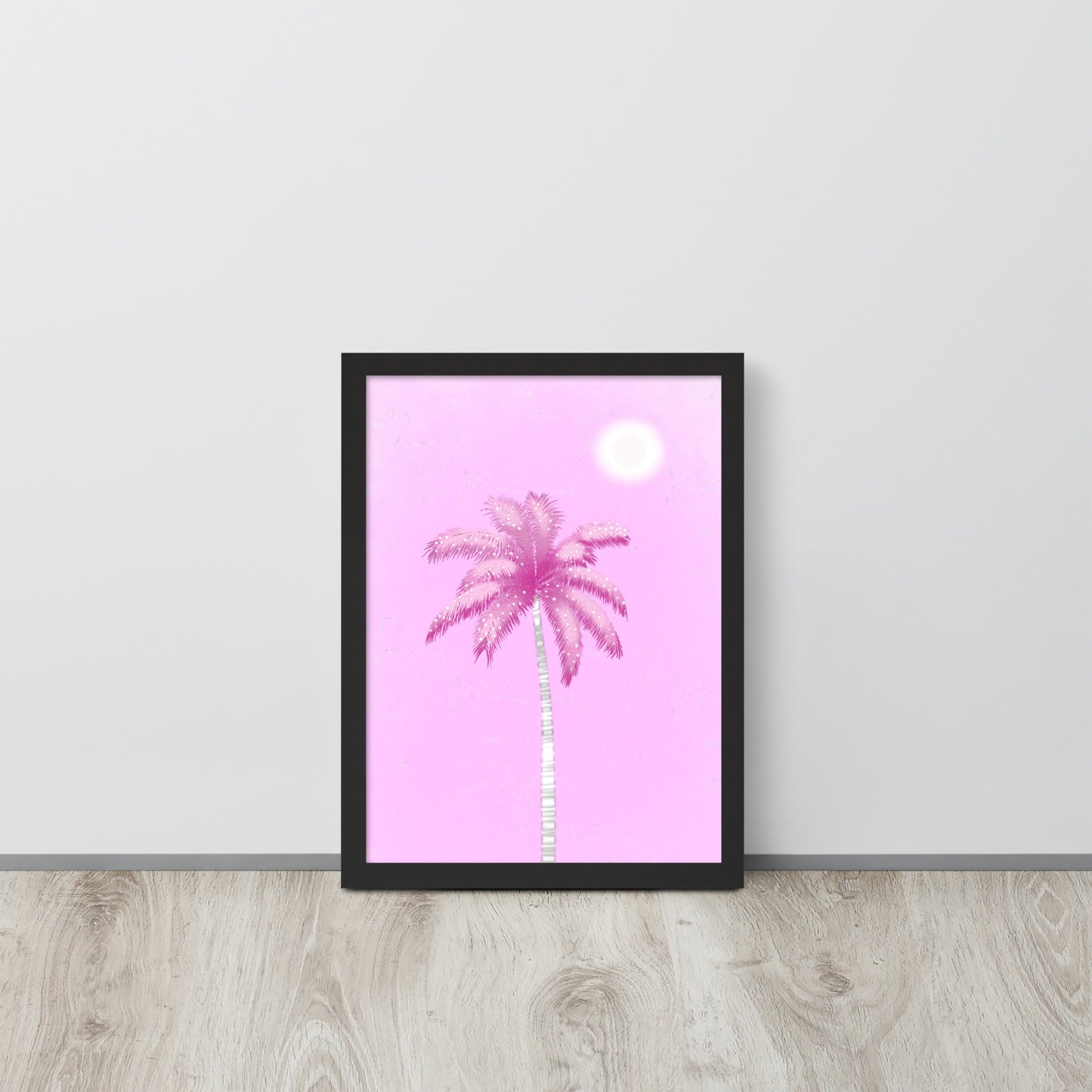 Pink Palm Tree Wall Art | Tropical Pastel Print & Framed Poster
