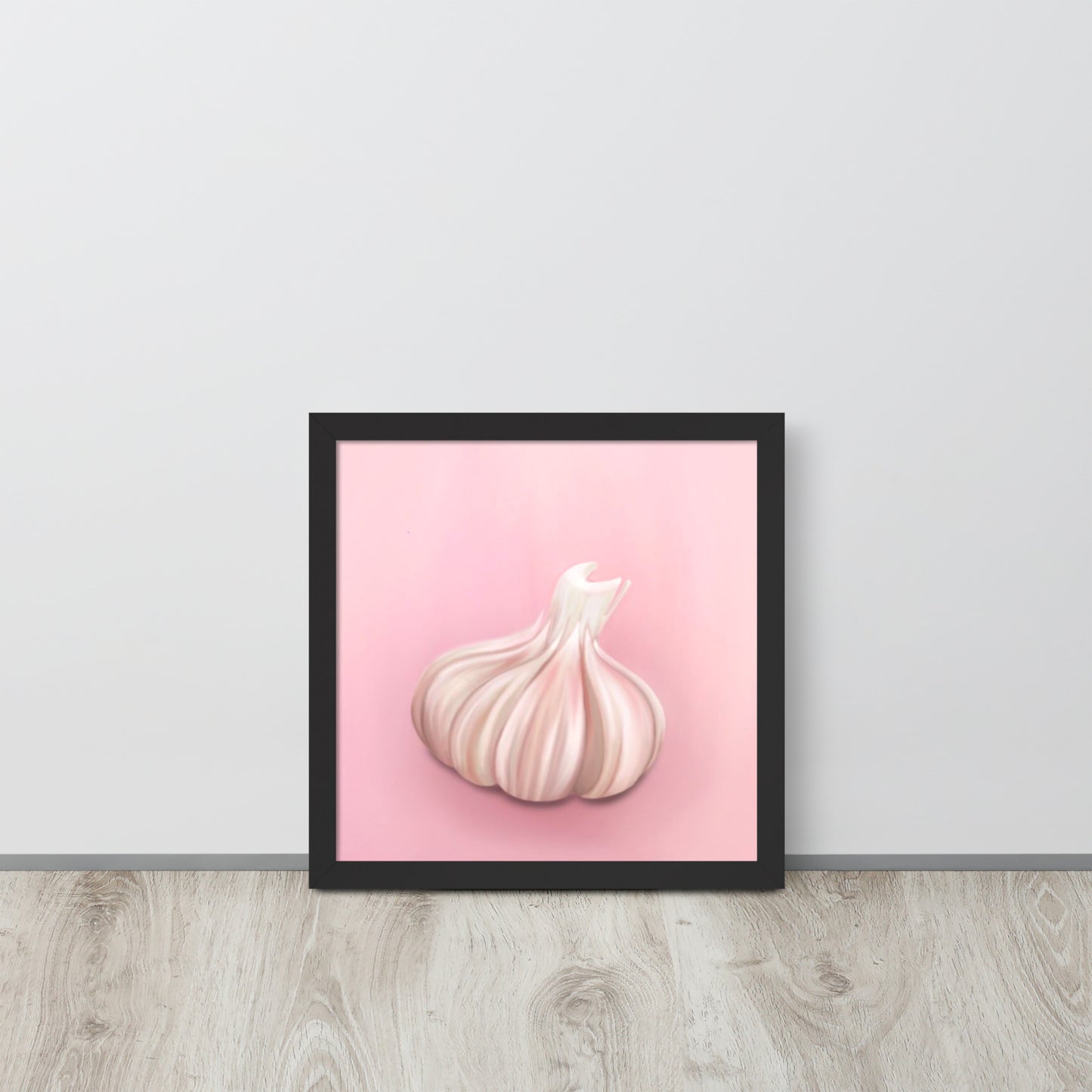 Pink Garlic Bulb Wall Art – Whimsical Kitchen Print