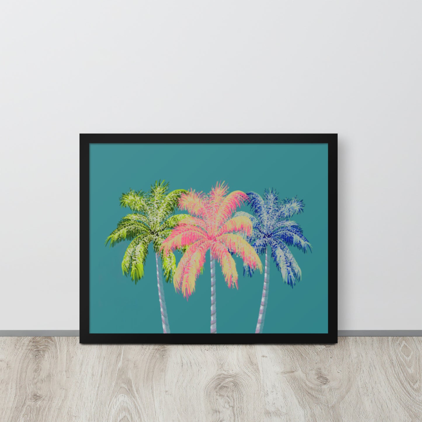 Tropical Palm Tree Wall Art | Vibrant Coastal Print – Framed or Unframed