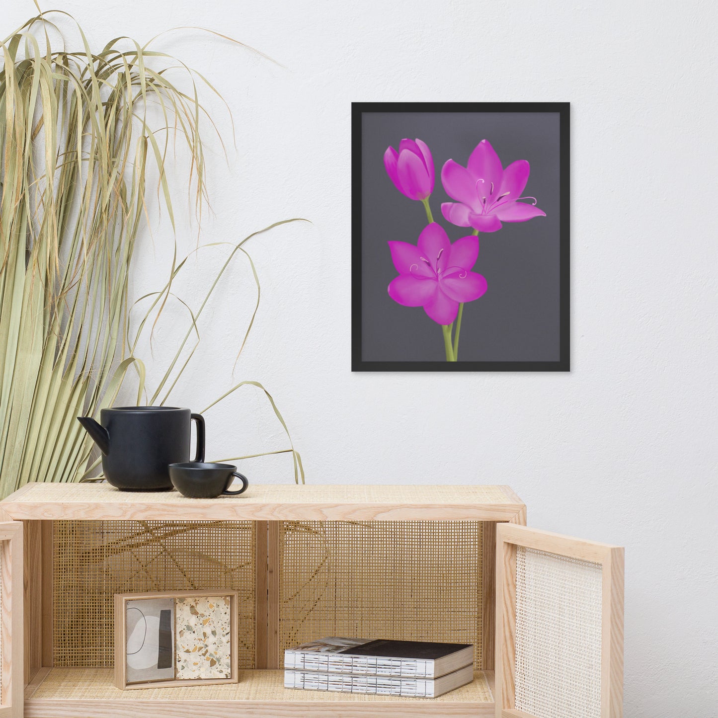 Pink Lily Art Print – Hand-Painted Botanical Illustration | Floral Wall Decor