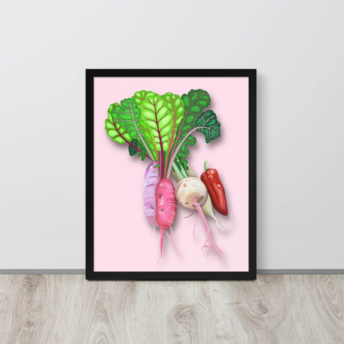 Vegetable Harvest Wall Art | Hand-Painted Botanical Print | Kitchen & Dining Décor