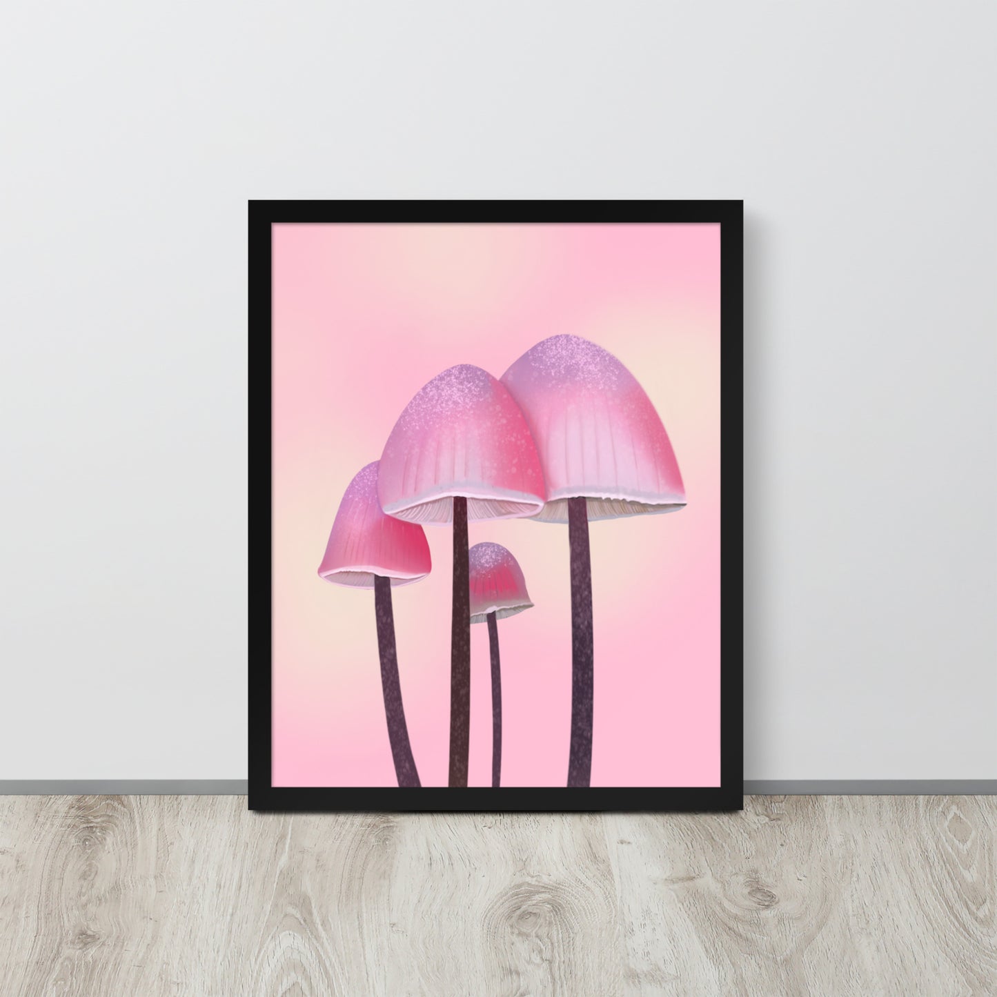 Pink Mushroom Wall Art | Whimsical Botanical Print