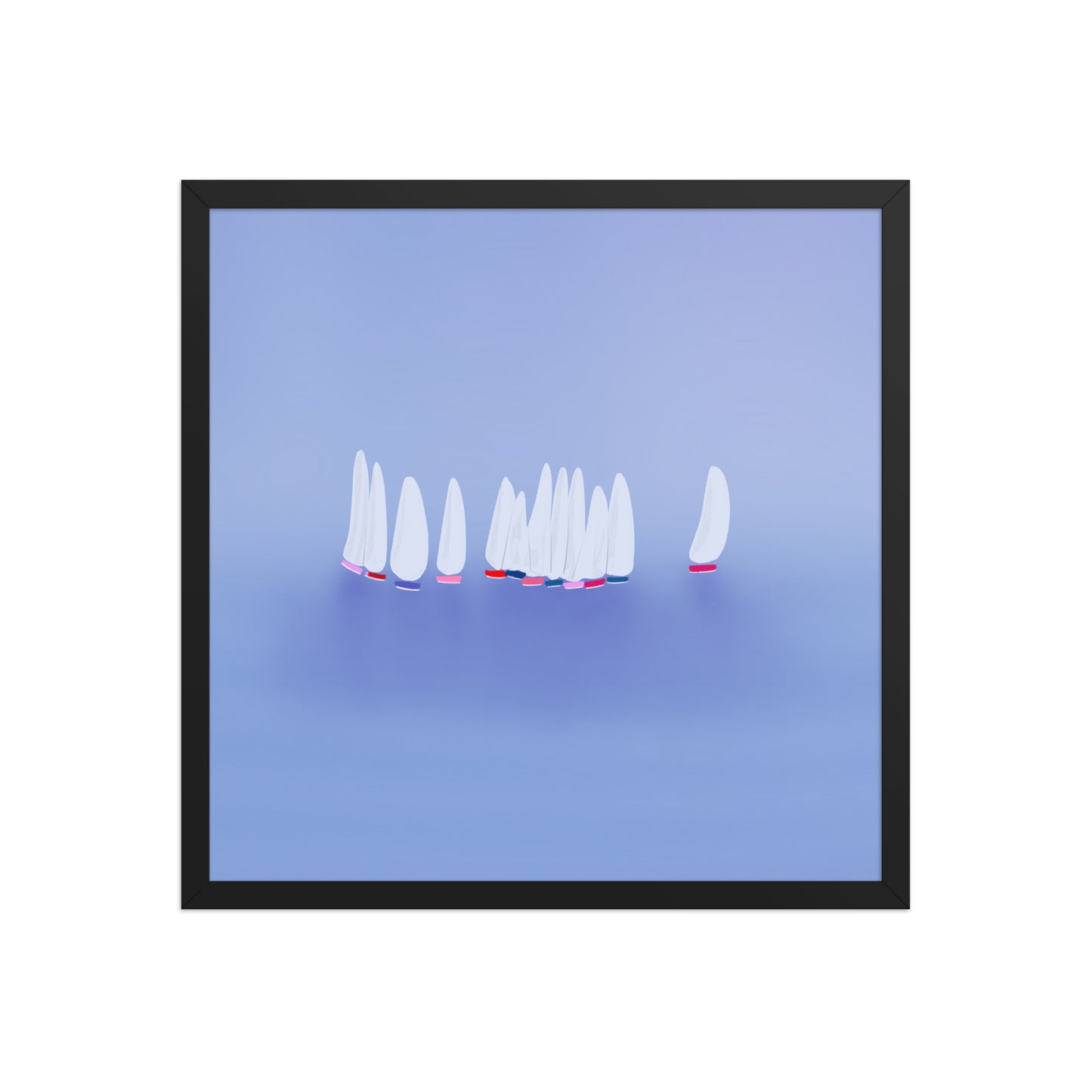 Sailboats Wall Art | Coastal Nautical Seascape Print – Framed or Unframed