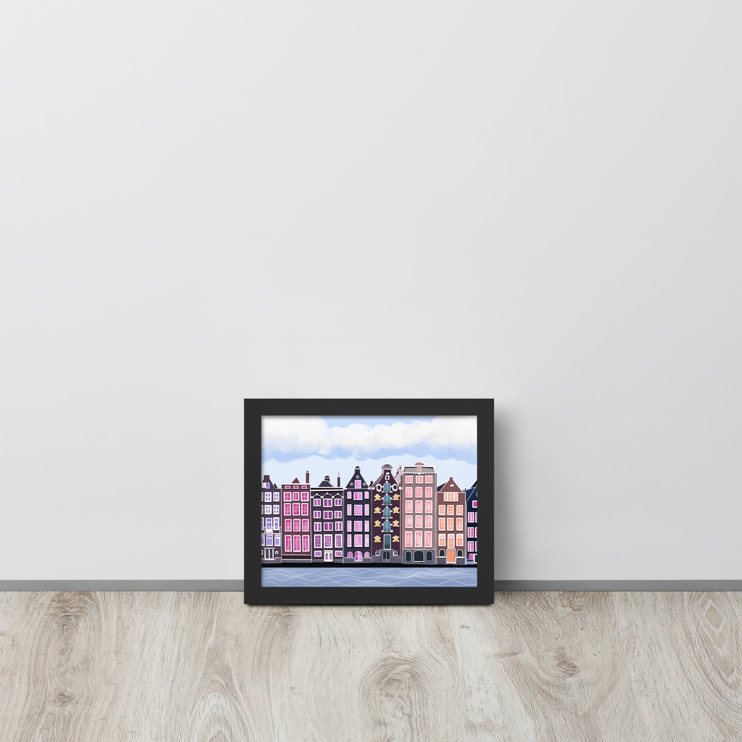 Amsterdam Canal Houses Wall Art | Colorful Dutch Cityscape Print & Framed Poster