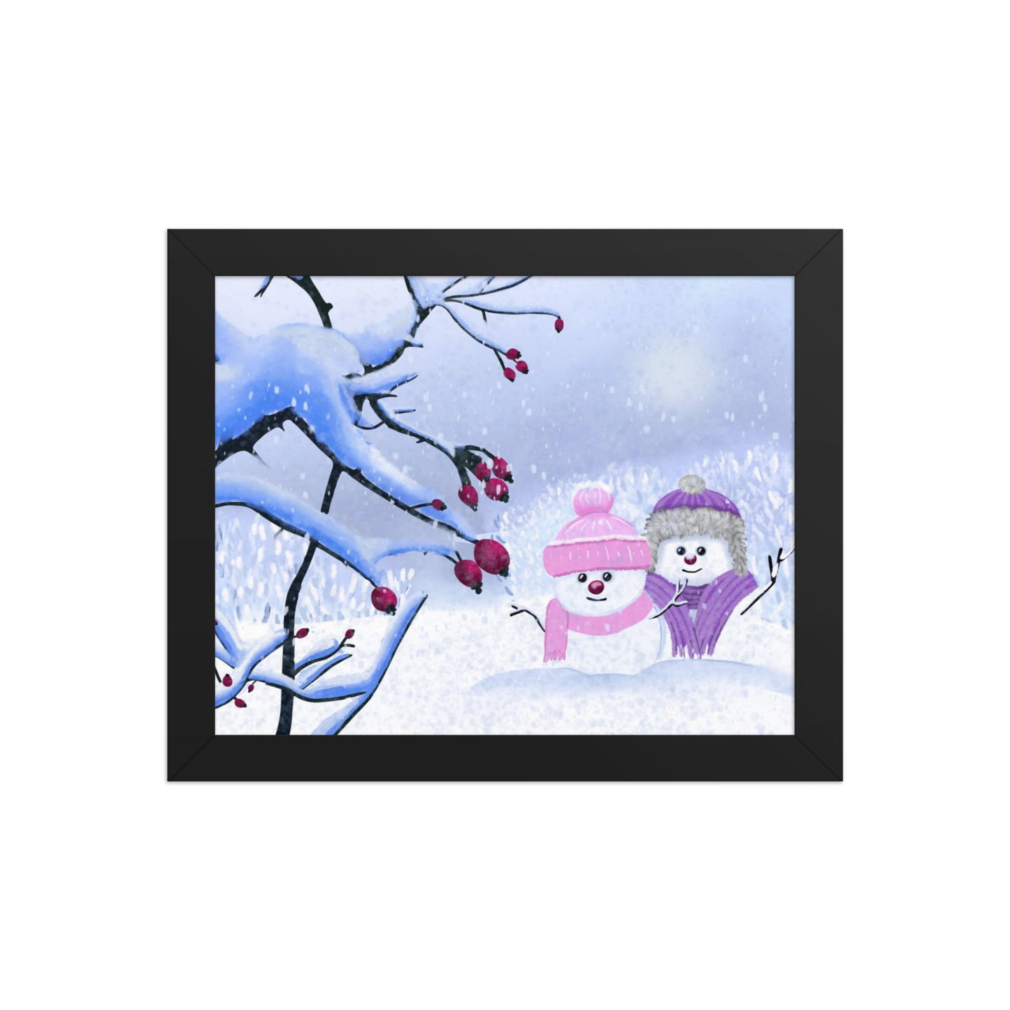 Snowman Winter Day Art Print: Whimsical Holiday Decor
