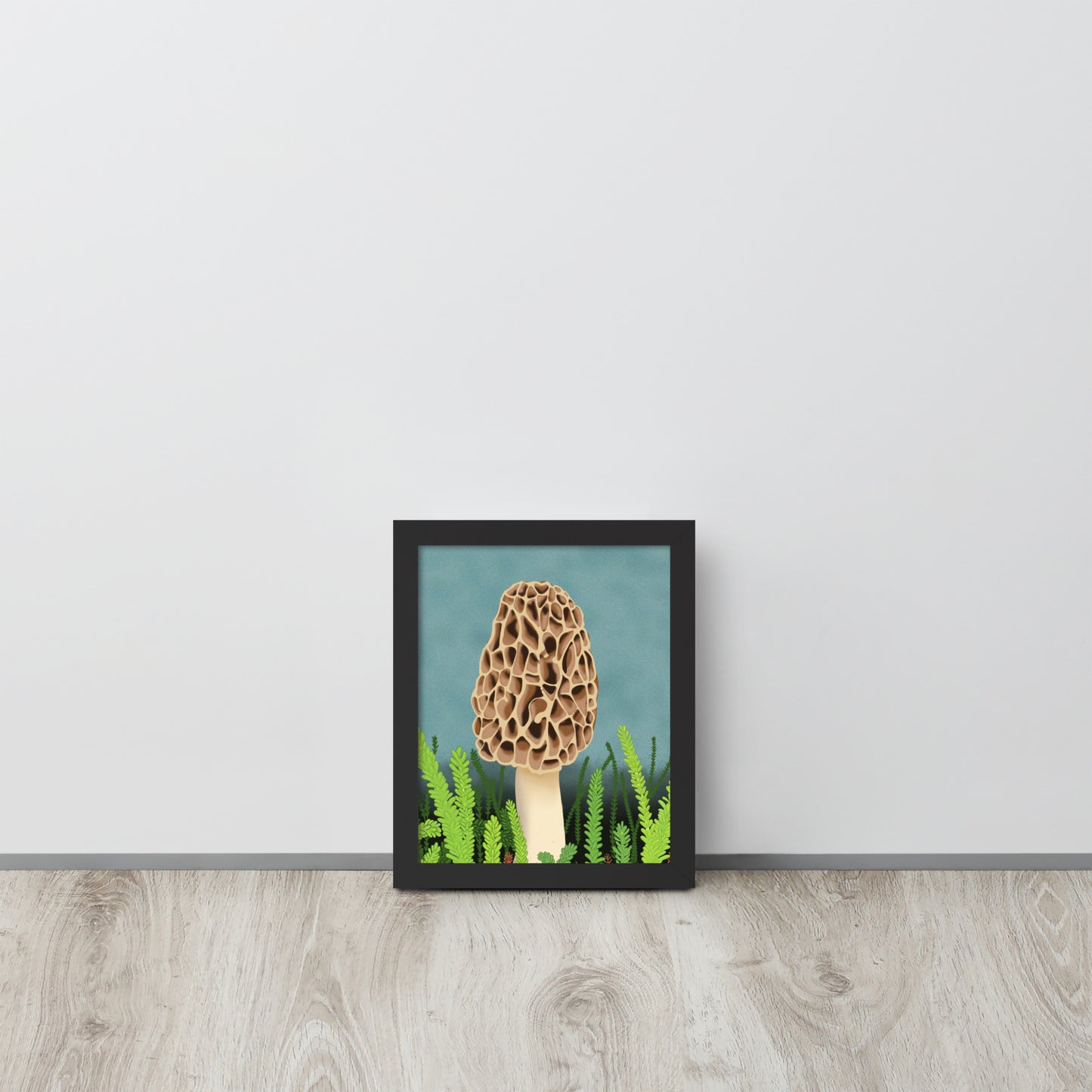 Morel Mushroom Wall Art | Hand-Painted Forest Fungi Print | Woodland Home Décor