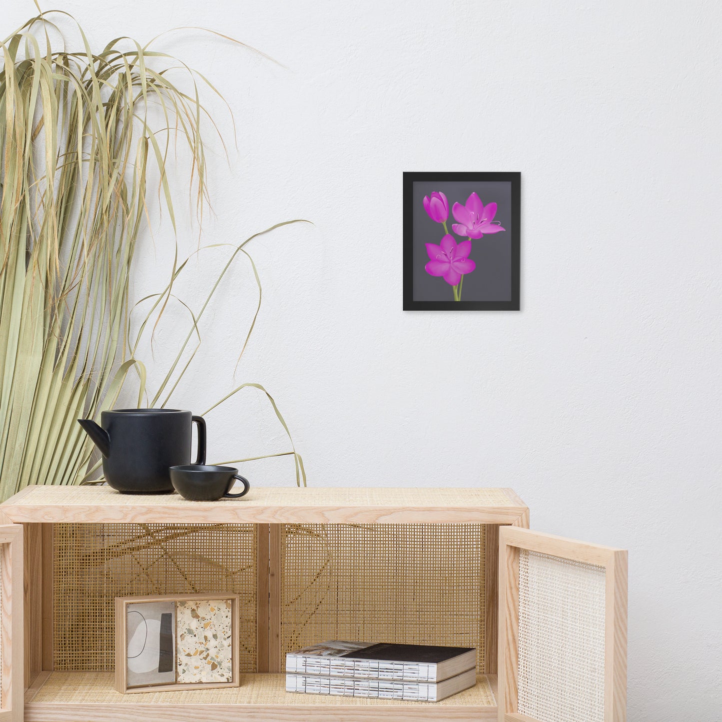 Pink Lily Art Print – Hand-Painted Botanical Illustration | Floral Wall Decor