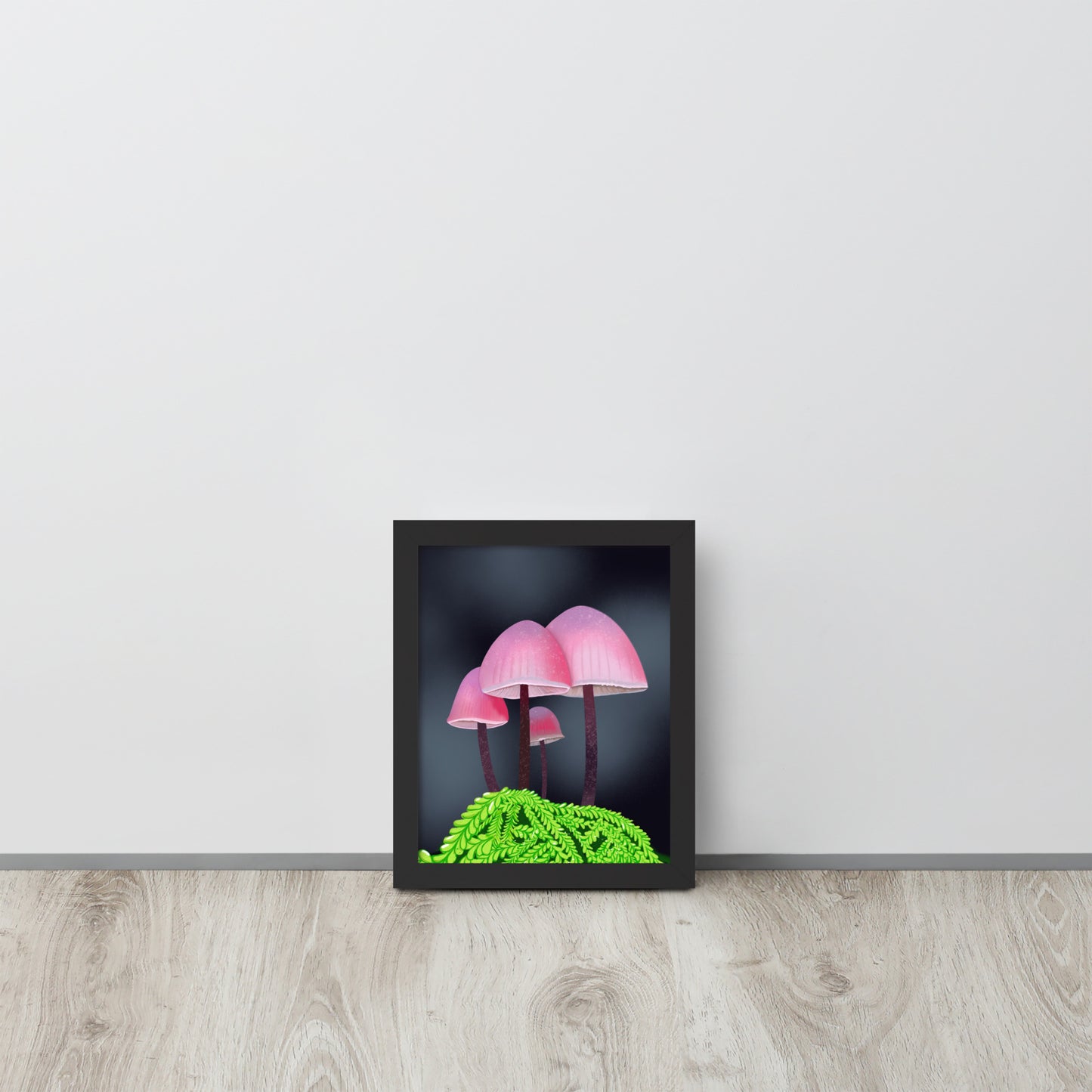 Pink Mushroom Wall Art Print | Whimsical Forest Botanical Decor