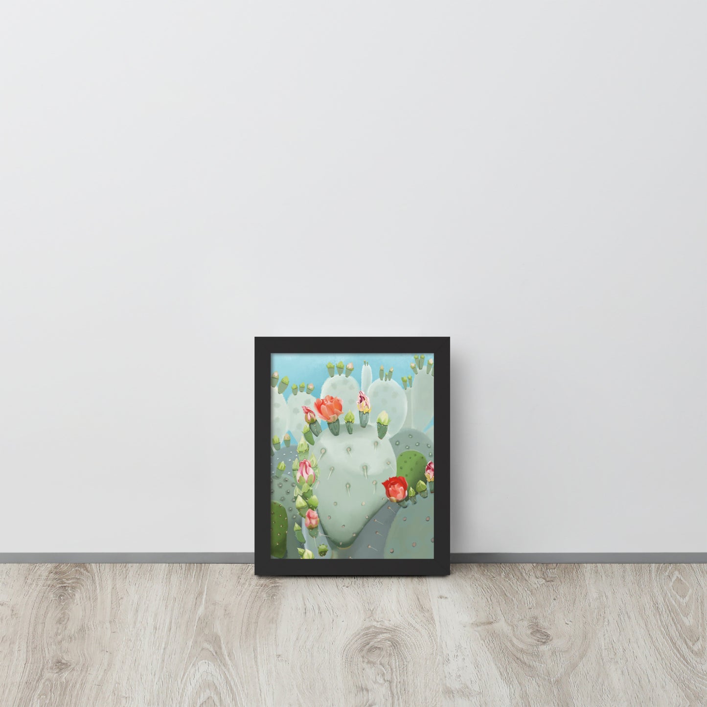 Prickly Pear Cactus Bloom Wall Art Print | Desert Botanical Decor