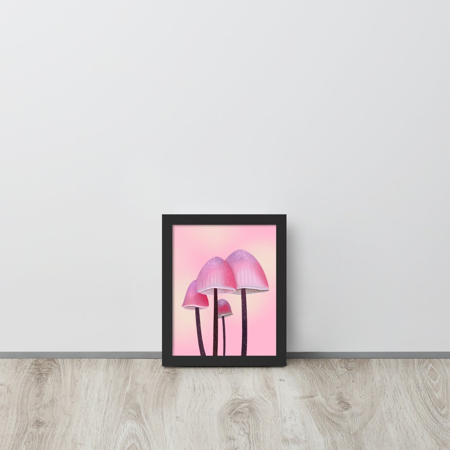 Pink Mushroom Wall Art | Whimsical Botanical Print