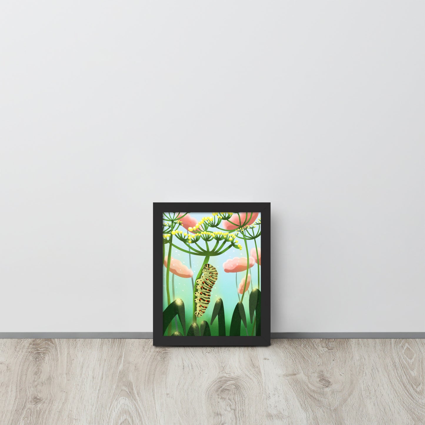 Caterpillar Art Print – Hand-Painted Botanical Wall Art | Nursery & Nature Decor