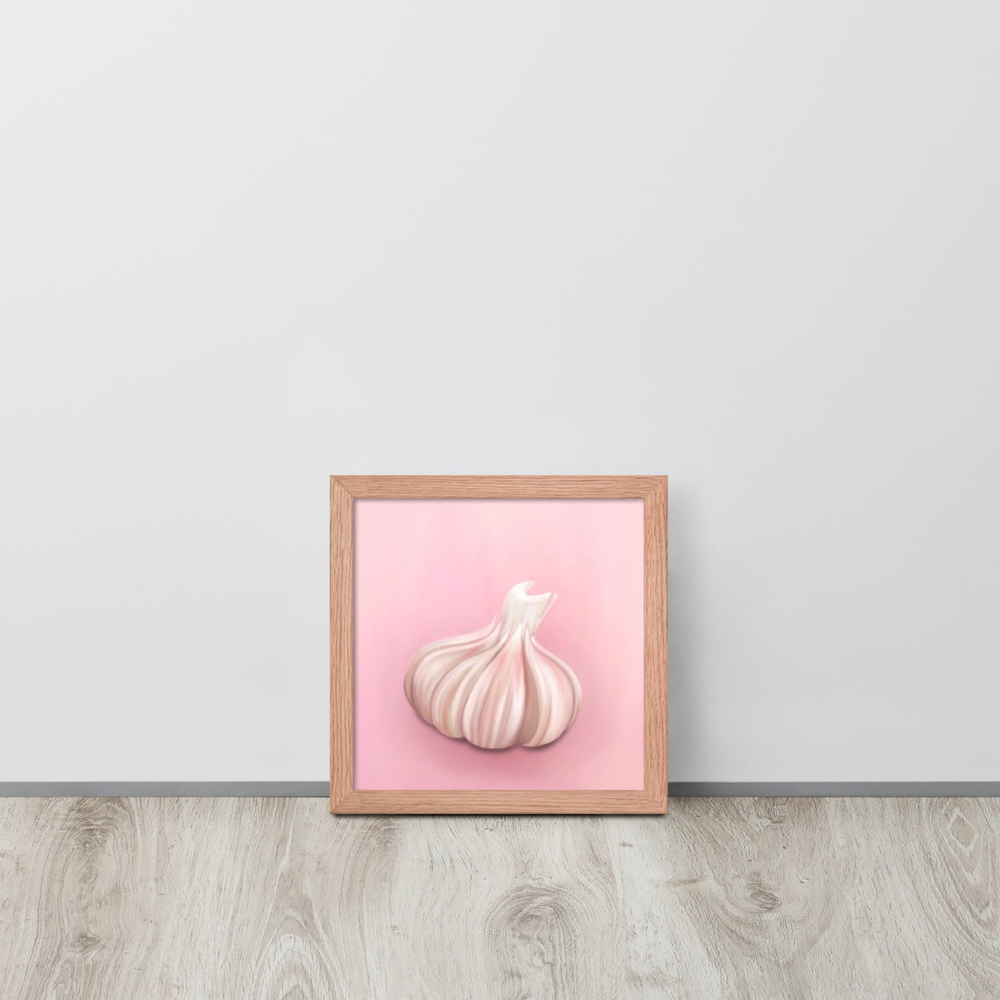 Pink Garlic Bulb Wall Art – Whimsical Kitchen Print