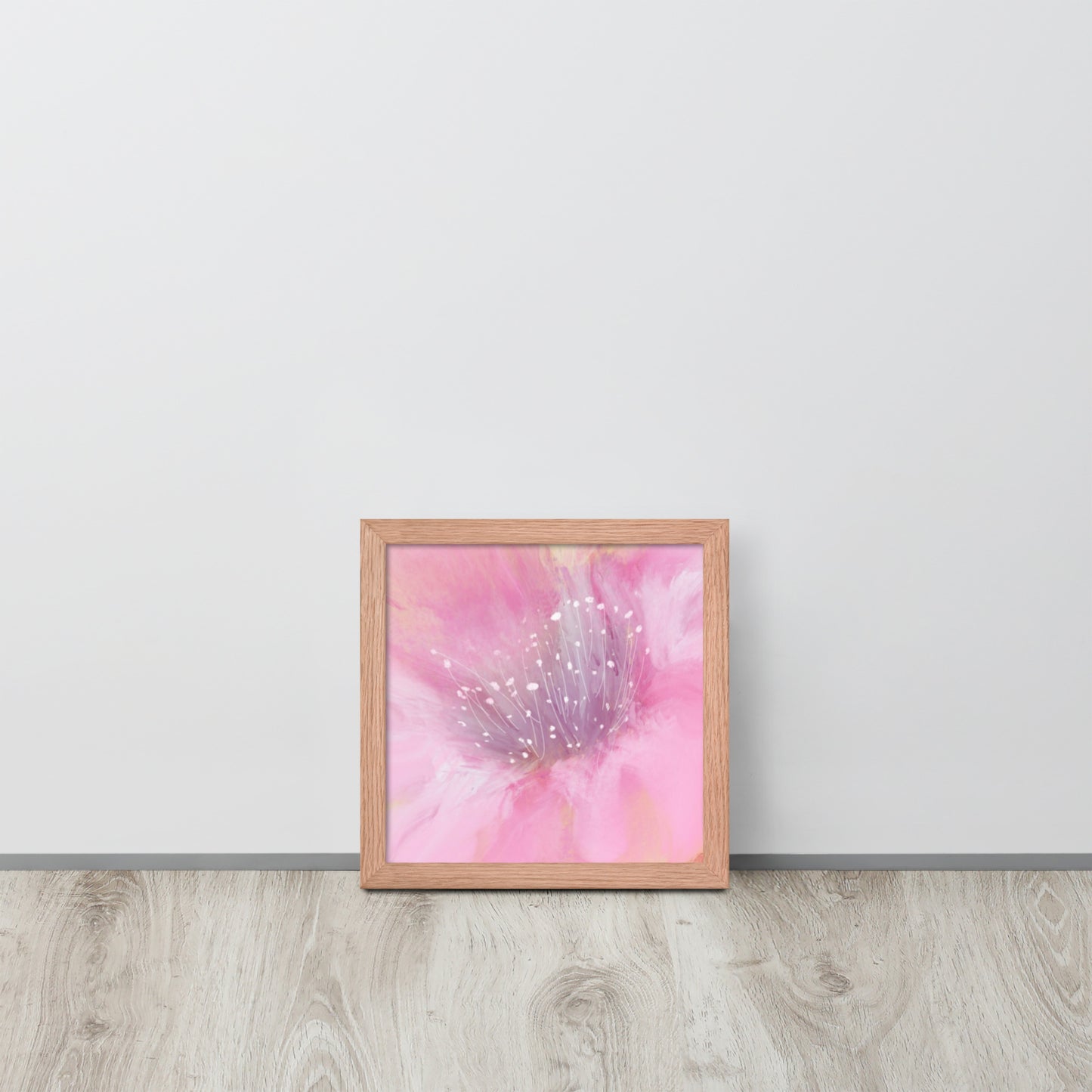 Pink Flower Impression Wall Art | Blush Floral Print for Bedroom, Nursery & Living Room
