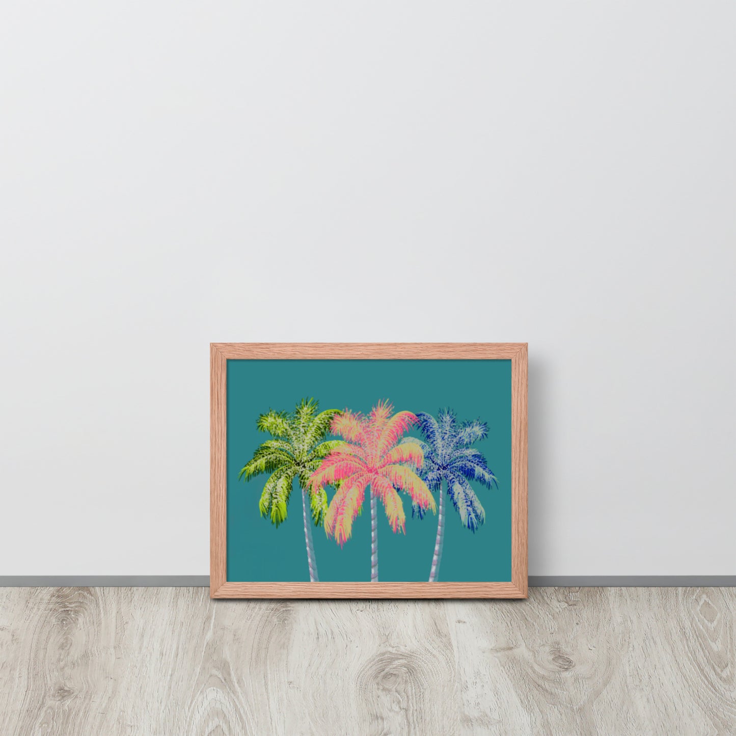 Tropical Palm Tree Wall Art | Vibrant Coastal Print – Framed or Unframed