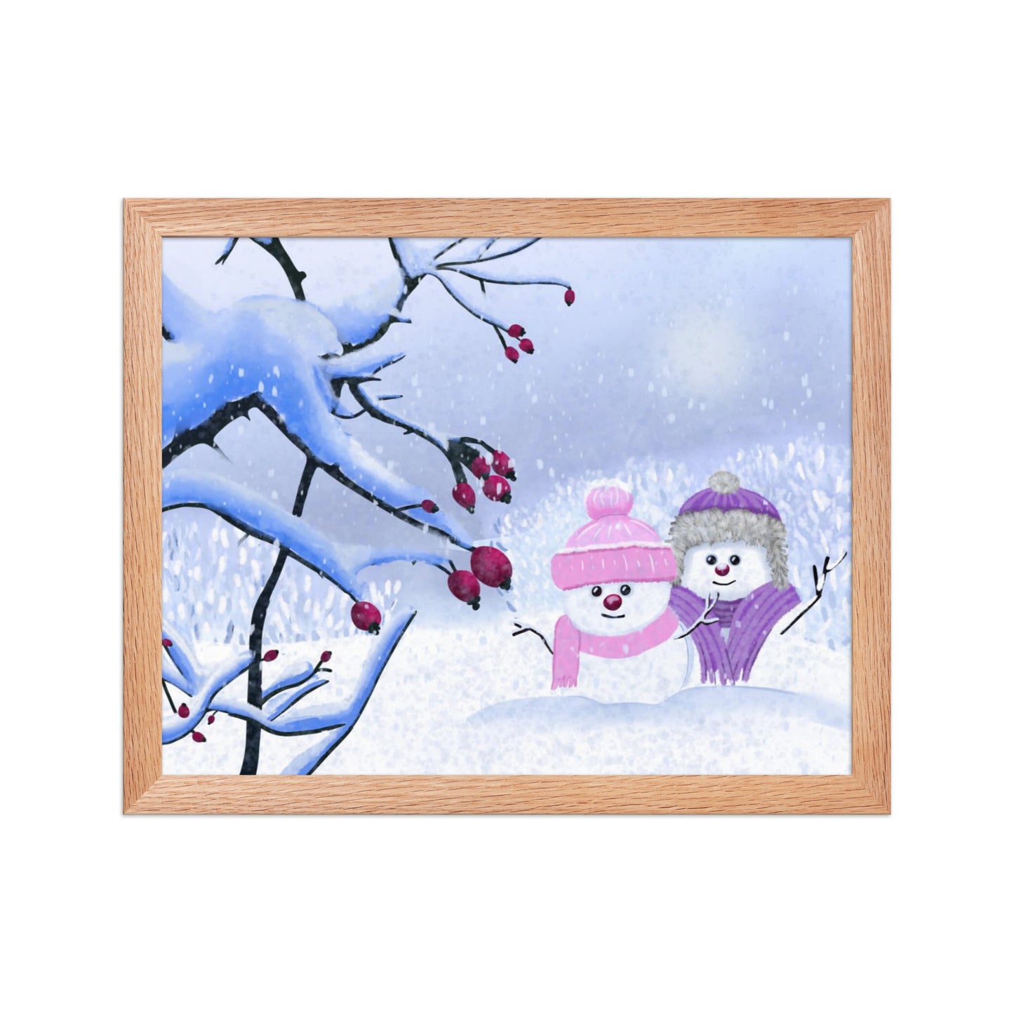 Snowman Winter Day Art Print: Whimsical Holiday Decor