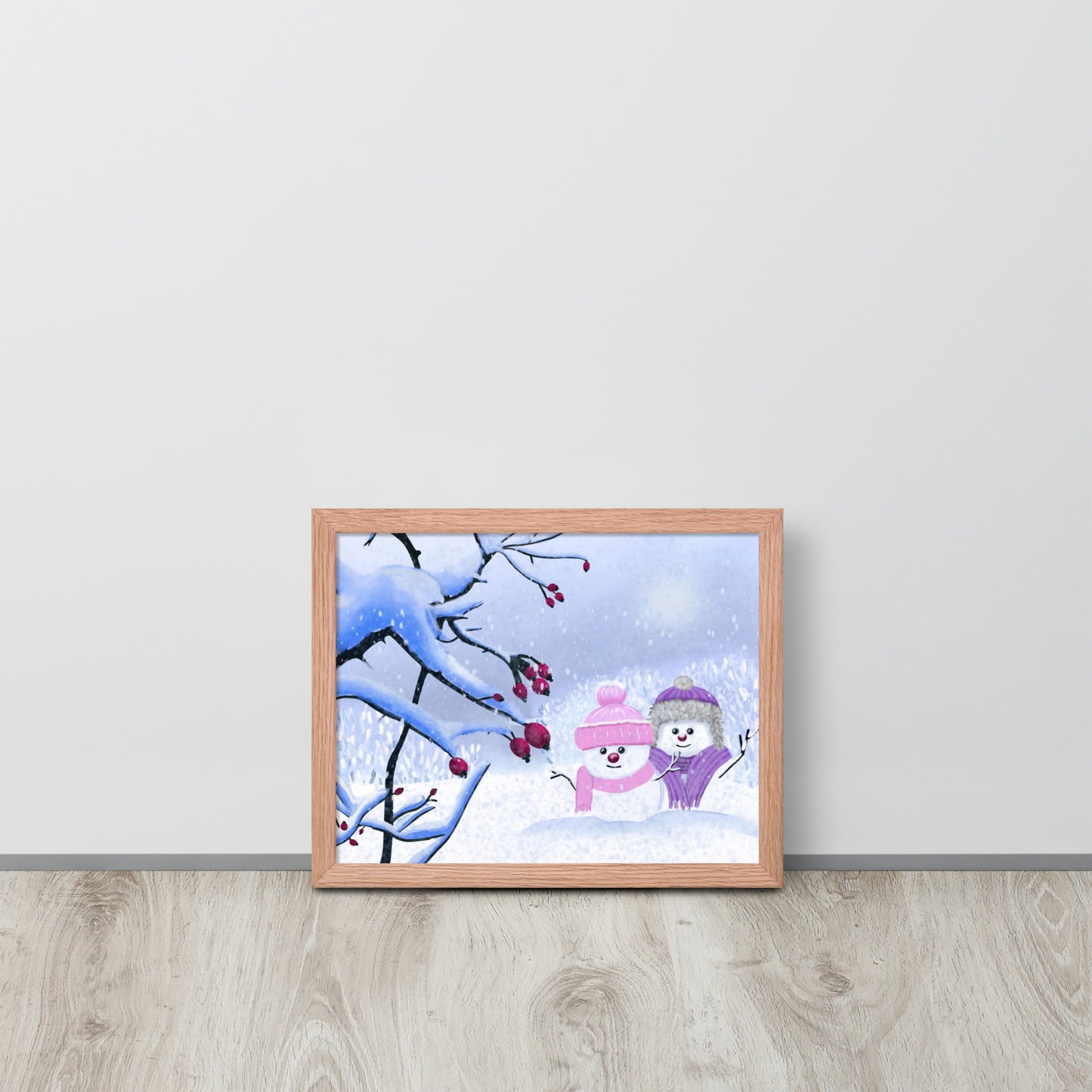 Snowman Winter Day Art Print: Whimsical Holiday Decor