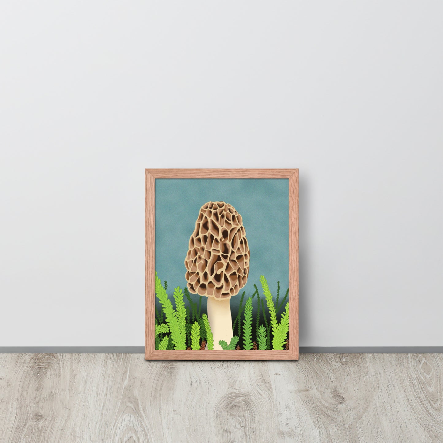 Morel Mushroom Wall Art | Hand-Painted Forest Fungi Print | Woodland Home Décor